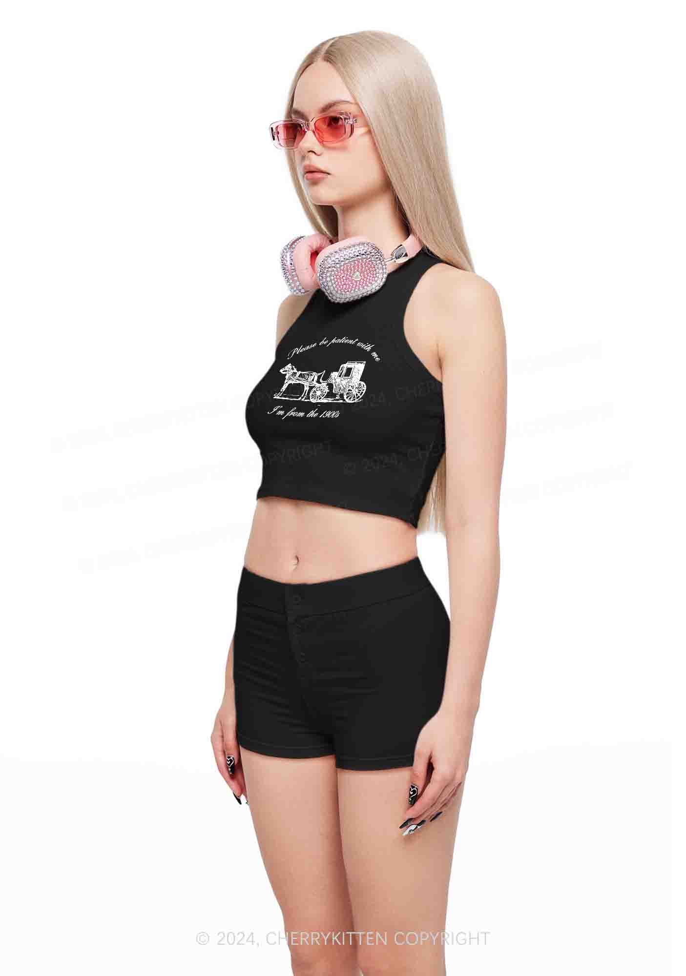 Please Be Patient With Me Y2K Crop Tank Top Cherrykitten - Image 2