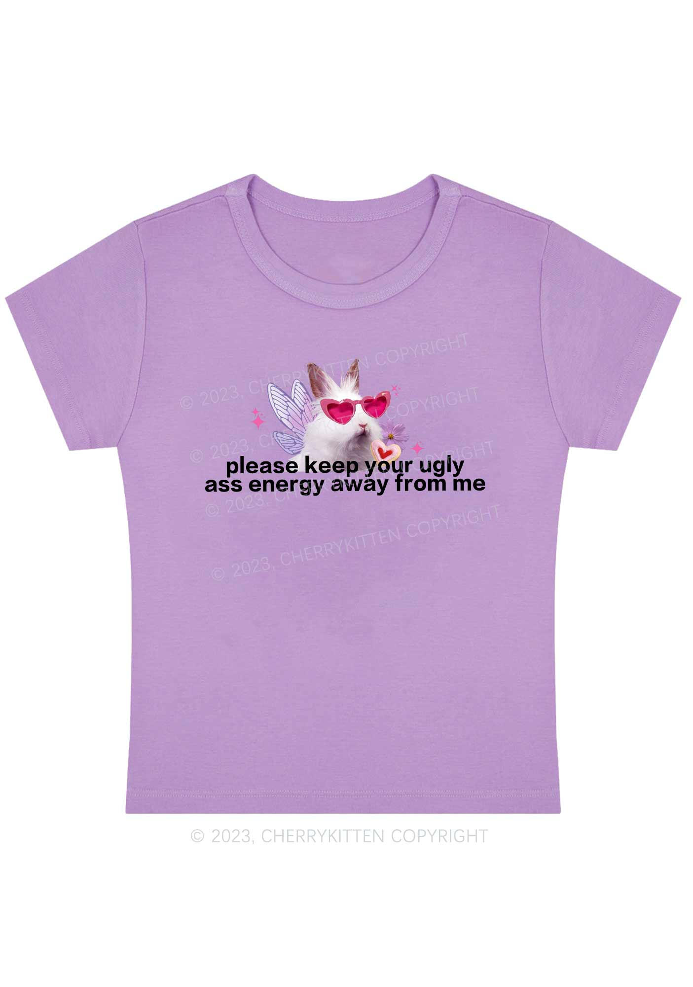 Please Keep Away From Me Y2K Baby Tee Cherrykitten - Image 4