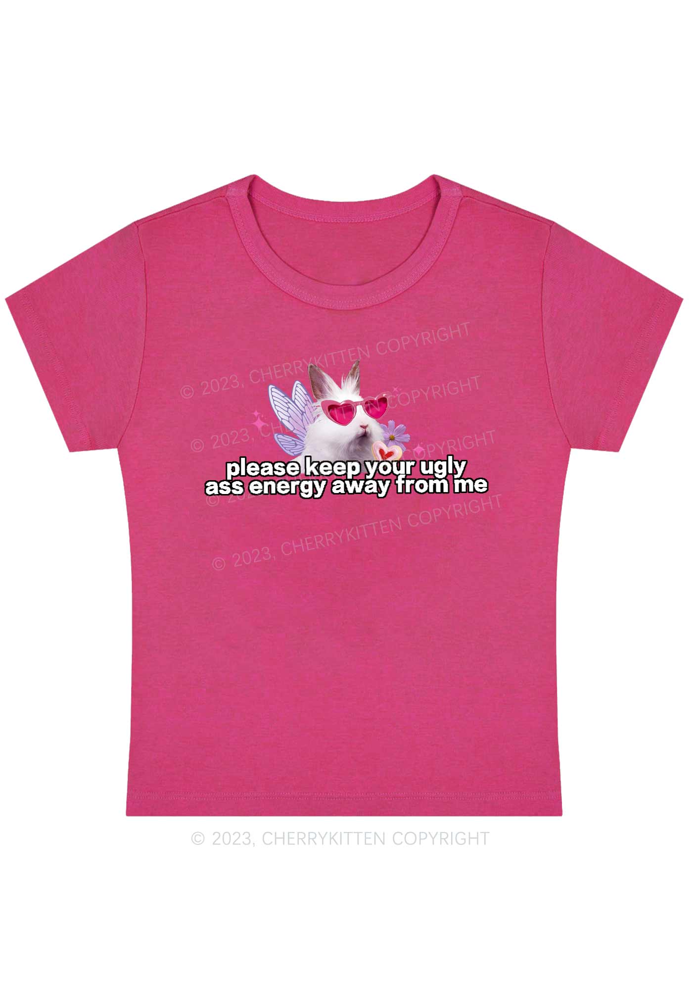 Please Keep Away From Me Y2K Baby Tee Cherrykitten - Image 5