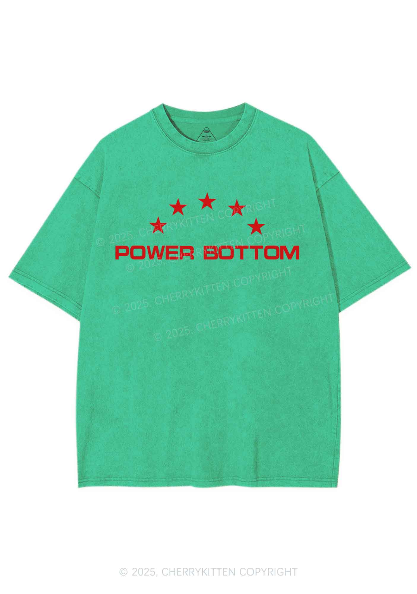 Power Bottom Pride Y2K Shirts Washed Tee Cherrykitten - Image 8