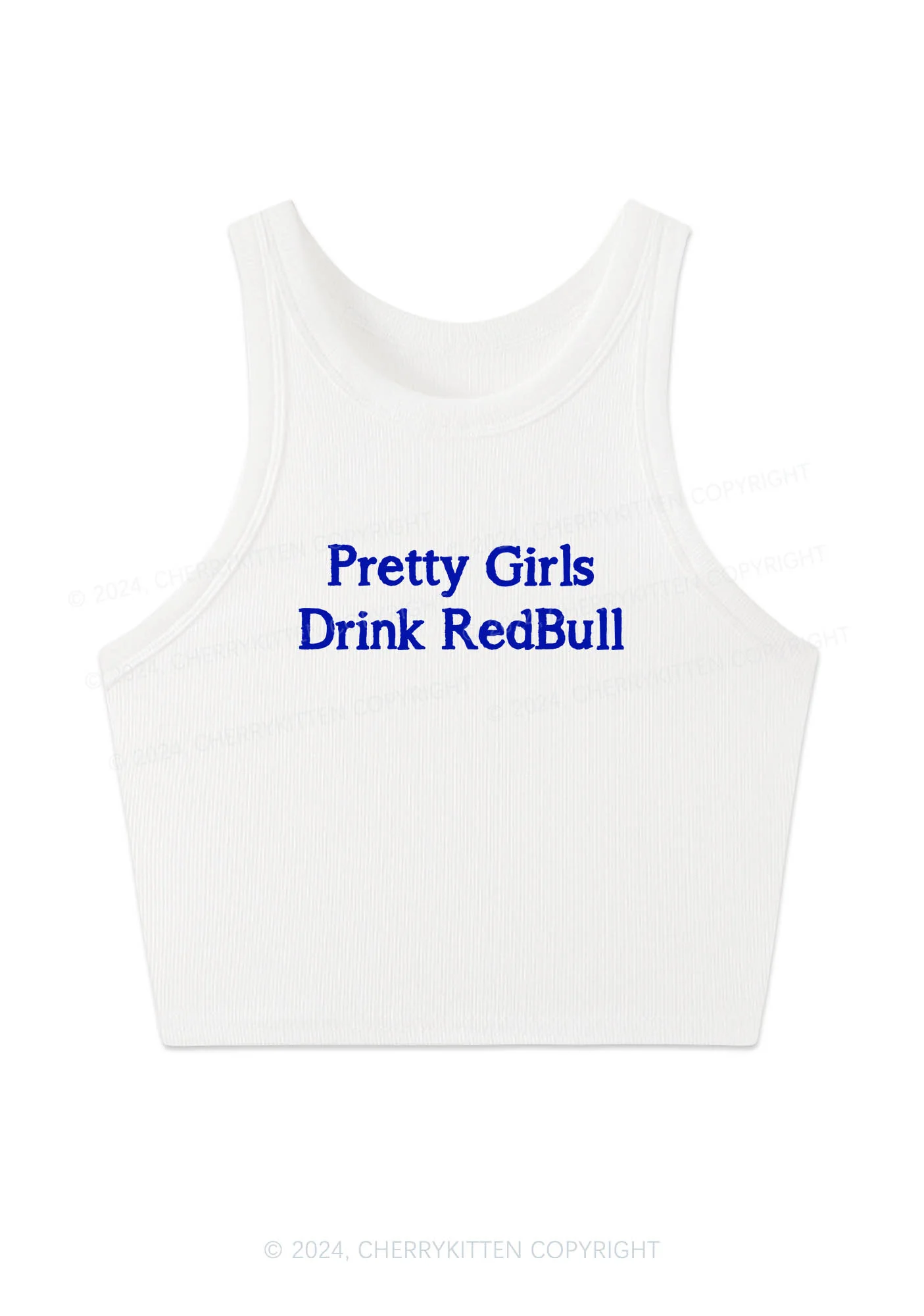 Pretty Girls Drink Red Y2K Crop Tank Top Cherrykitten