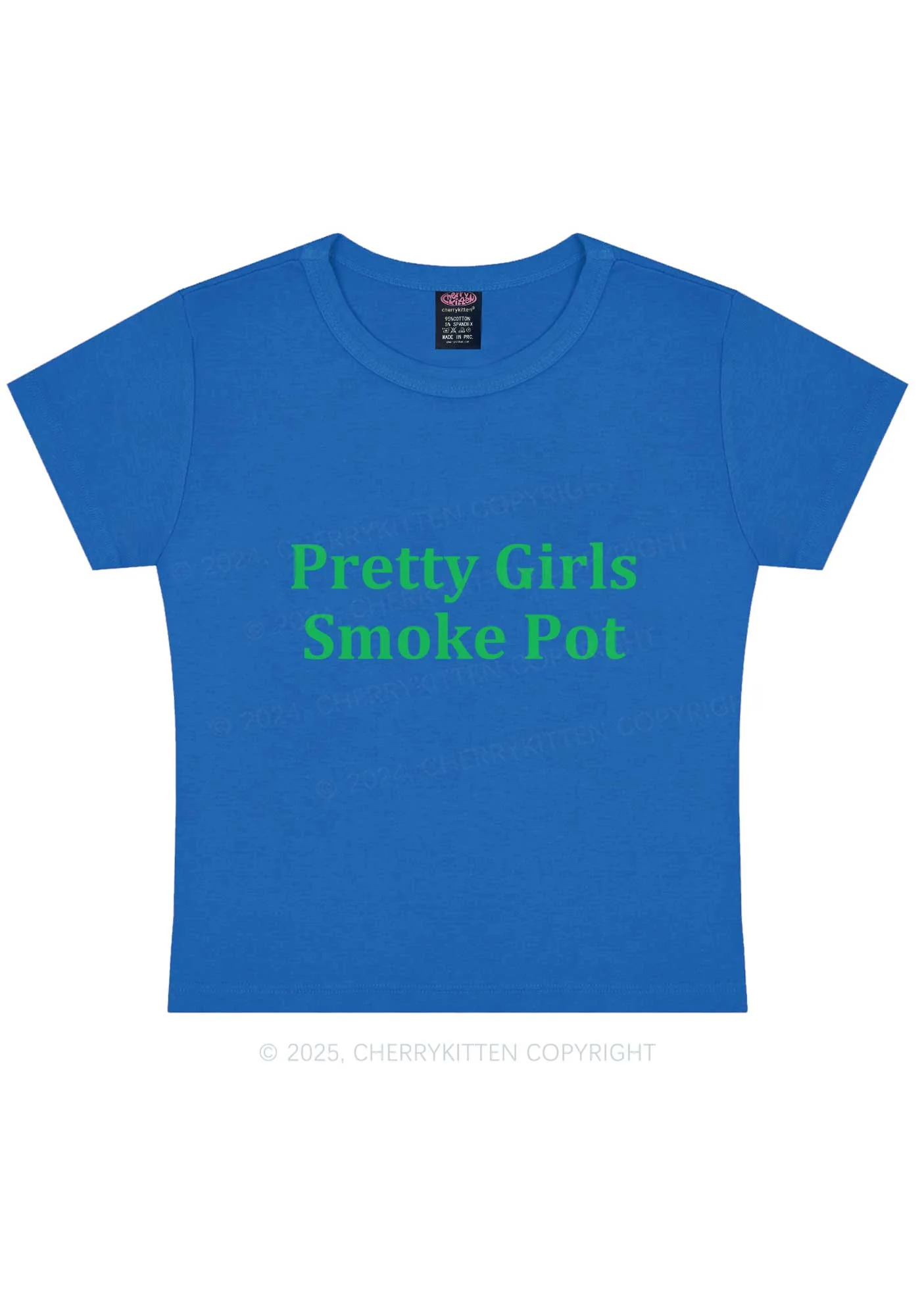 Pretty Girls Smoke Pot Y2K Baby Tee Cherrykitten - Image 11