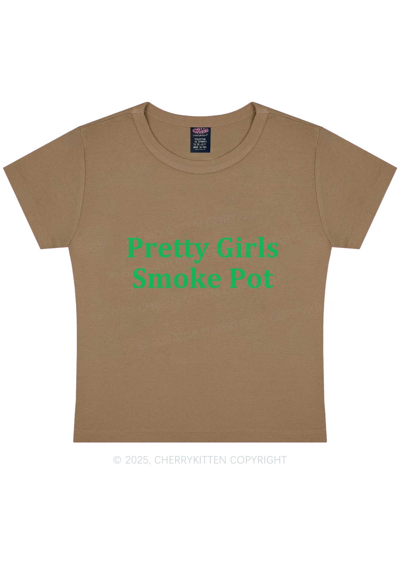 Pretty Girls Smoke Pot Y2K Baby Tee Cherrykitten - Image 12
