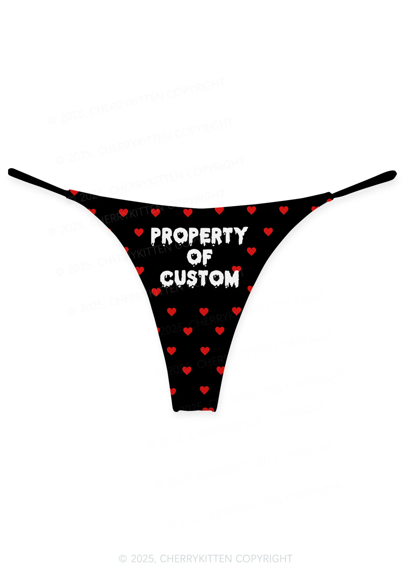Property Of Custom Valentine's Day Y2K Print Couples Boxer Thong Set Cherrykitten - Image 2
