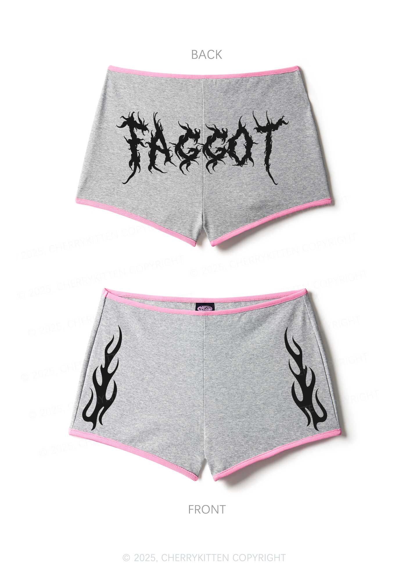 Punk Faggot Pride Y2K Booty Shorts Cherrykitten - Image 7