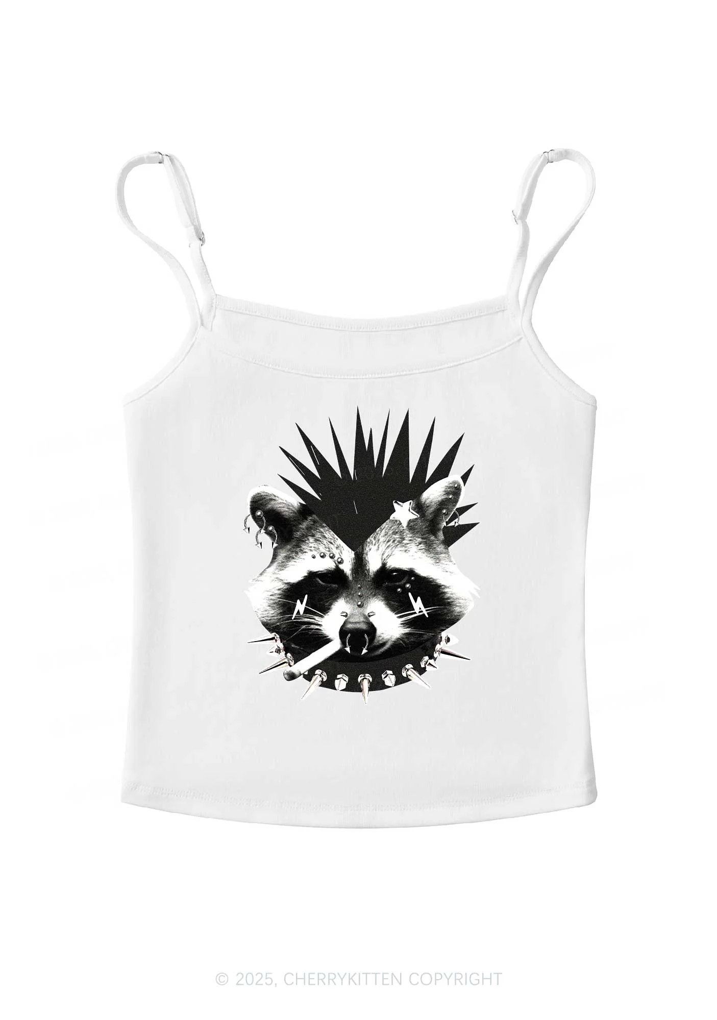 Punk Raccoon Y2K Spaghetti Strap Cami Cherrykitten