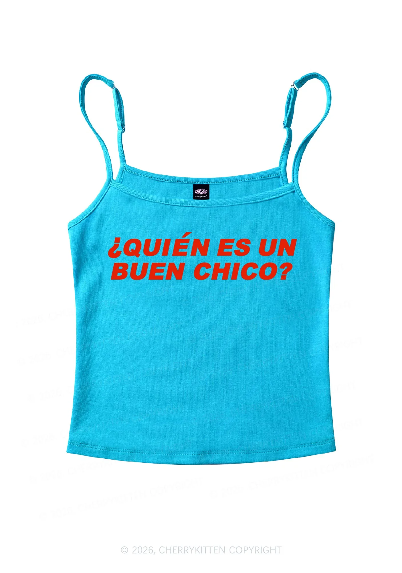 Quien Es Un Buen Chico Y2K Spaghetti Strap Cami Cherrykitten - Image 6