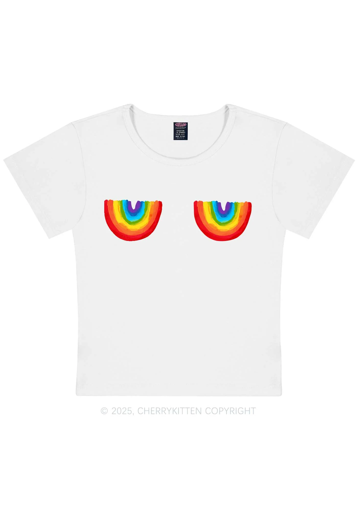 Rainbow Bxxb Y2K Baby Tee Cherrykitten - Image 4