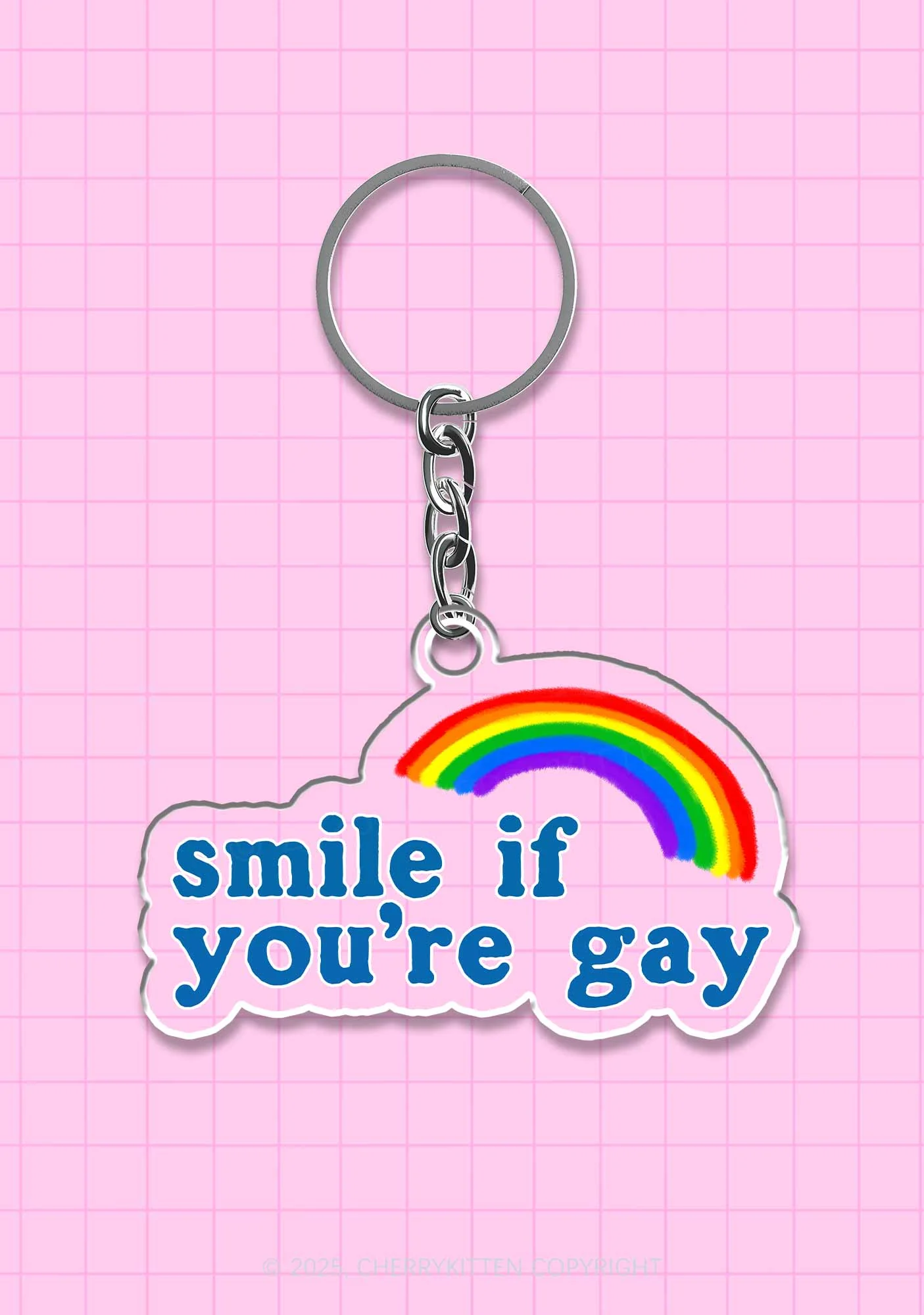Rainbow Smile If You're Gay Pride 1Pc Y2K Keychain Cherrykitten