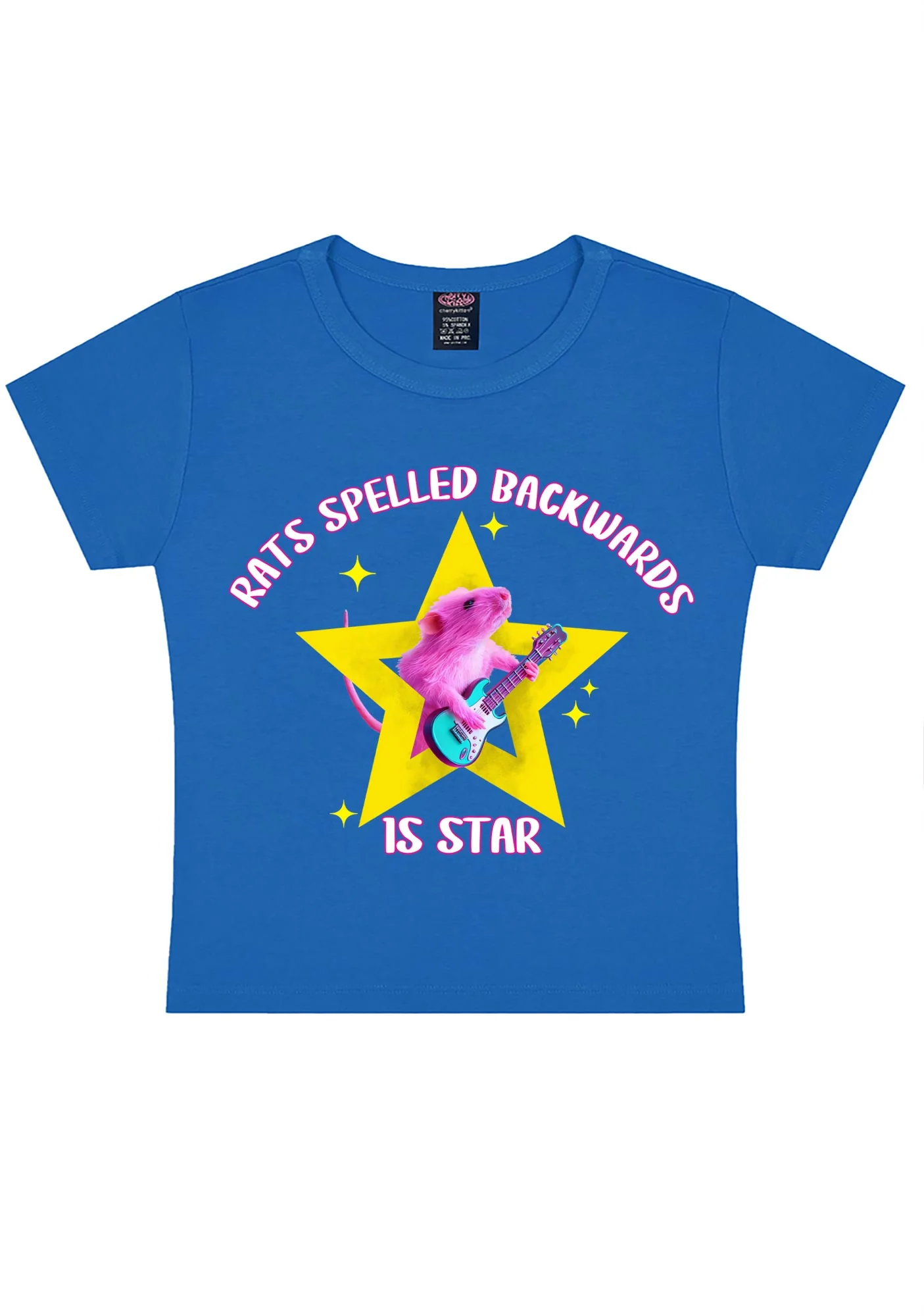 Rats Spelled Backwards Is Star Y2K Baby Tee Cherrykitten