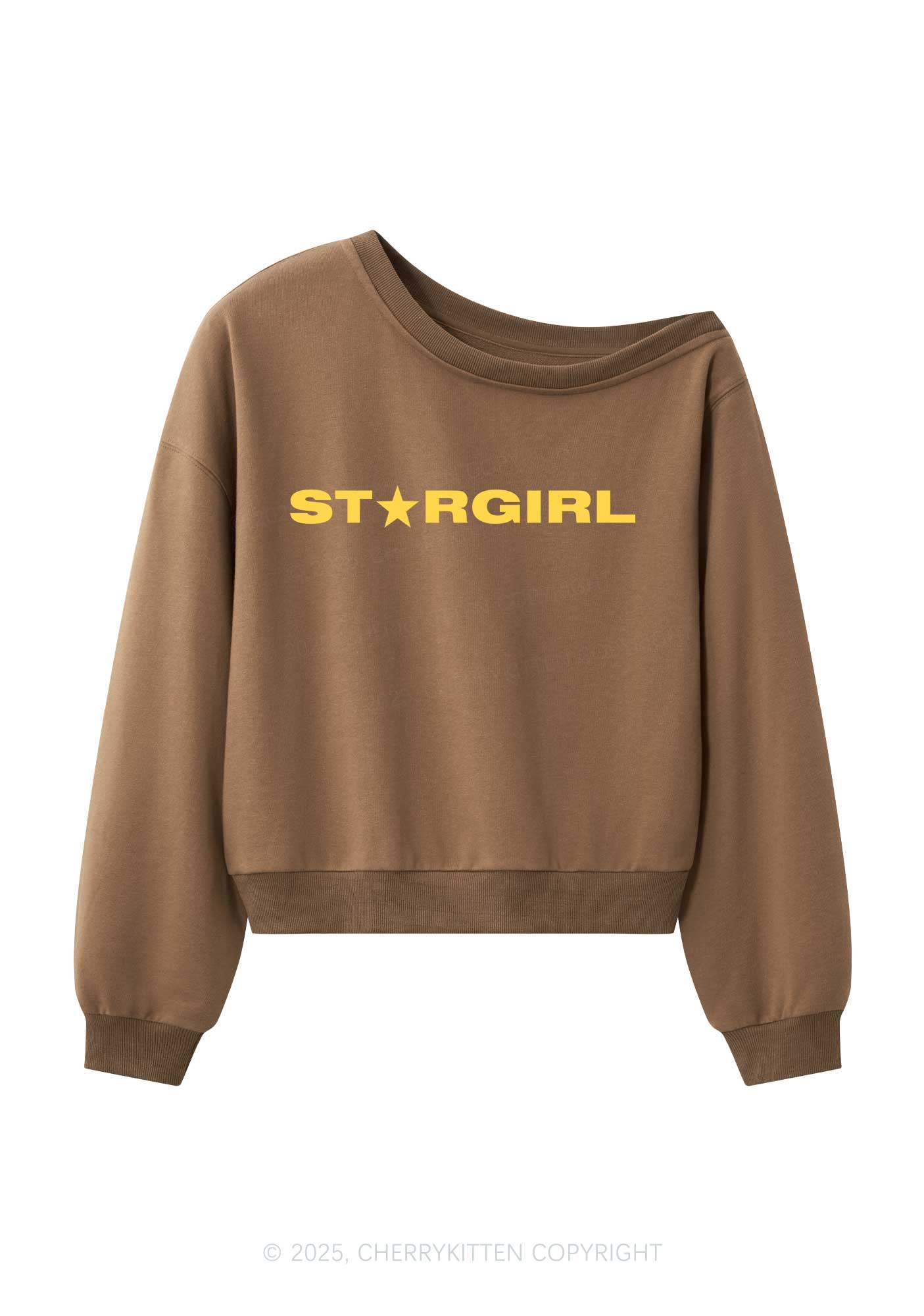 Red Stargirl Y2K Off Shoulder Sweatshirts Cherrykitten - Image 4