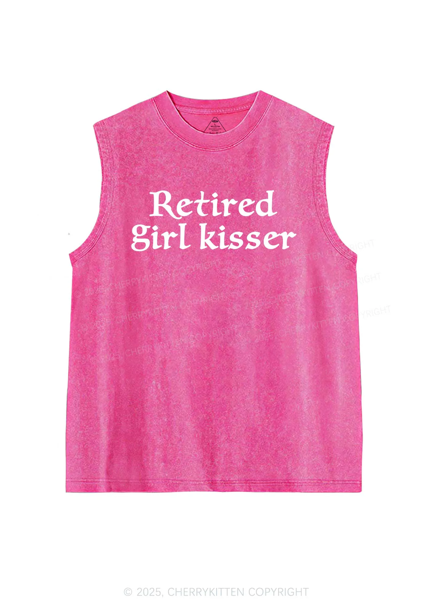 Retired Girl Kisser Pride Y2K Washed Muscle Tank Cherrykitten