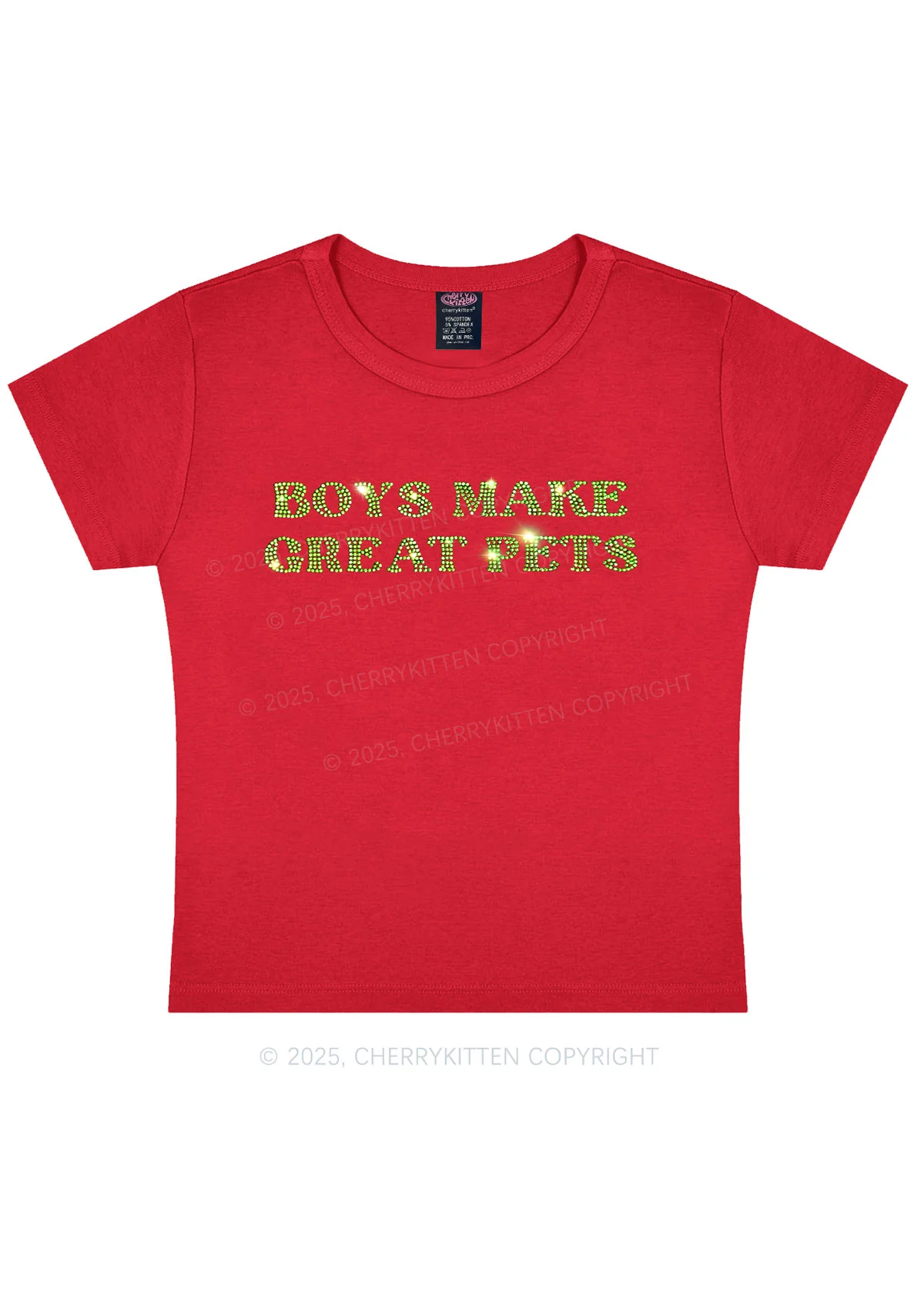 Rhinestone Boys Make Gr8 Pets Y2K Baby Tee Cherrykitten - Image 7