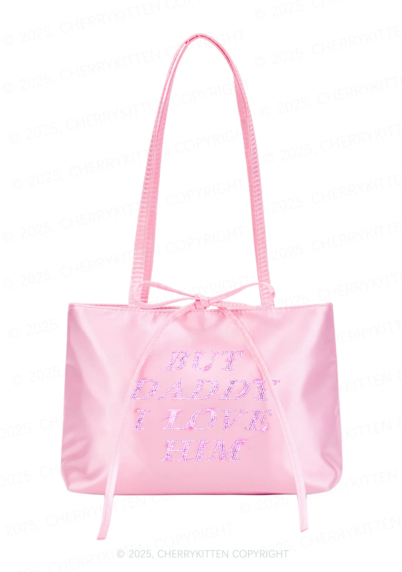Rhinestone But Daddy I Love Him Y2K Satin Bags Cherrykitten - Image 3