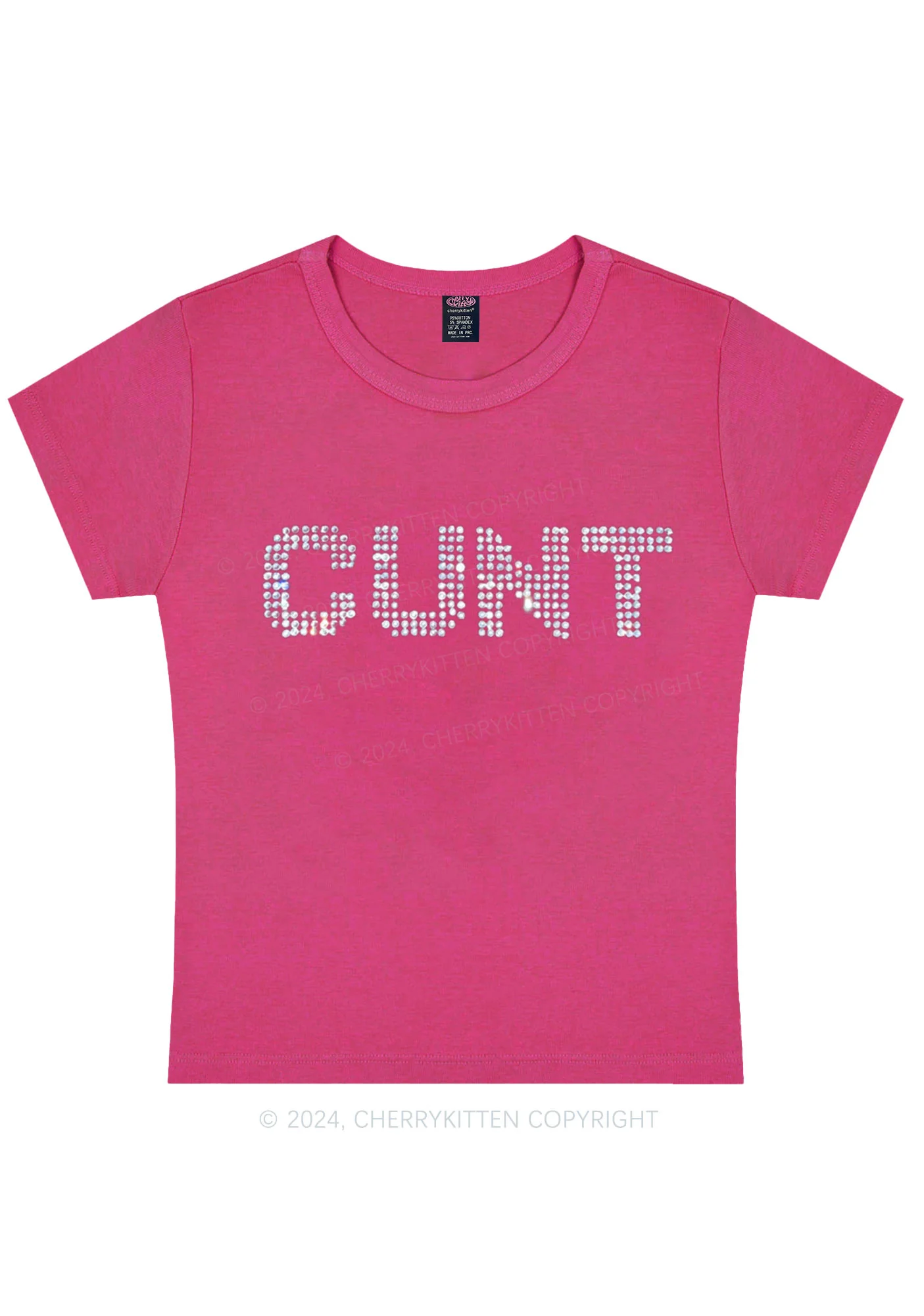 Rhinestone Cxxt Y2K Baby Tee Cherrykitten - Image 11