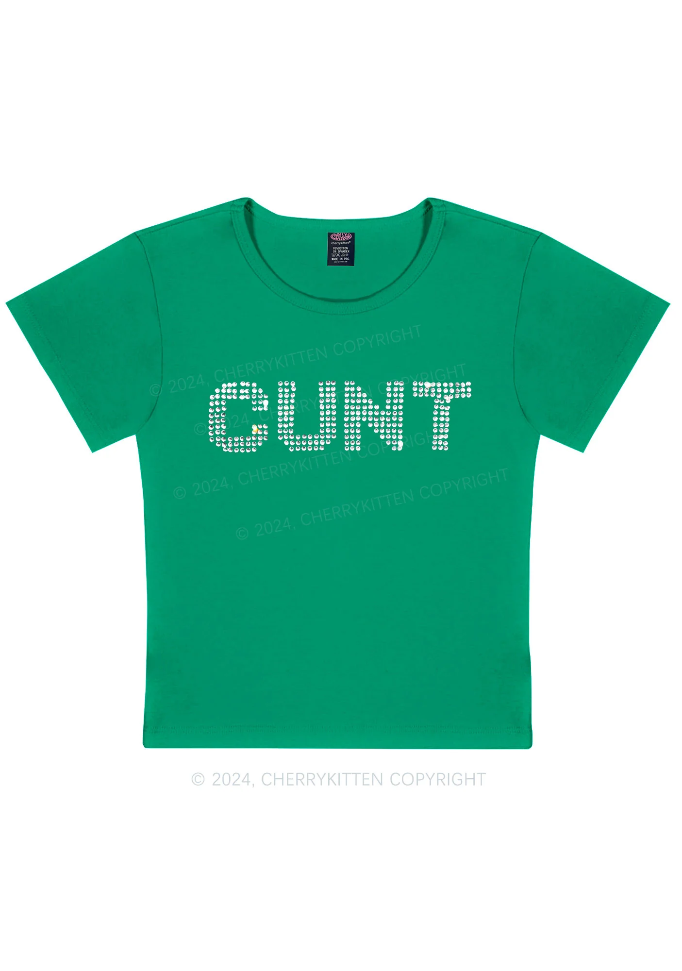 Rhinestone Cxxt Y2K Baby Tee Cherrykitten - Image 14