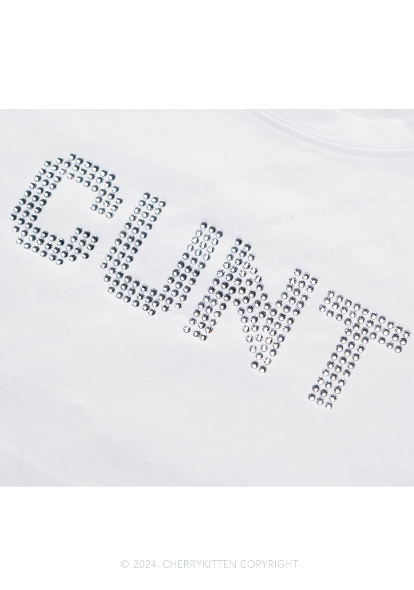 Rhinestone Cxxt Y2K Baby Tee Cherrykitten - Image 6