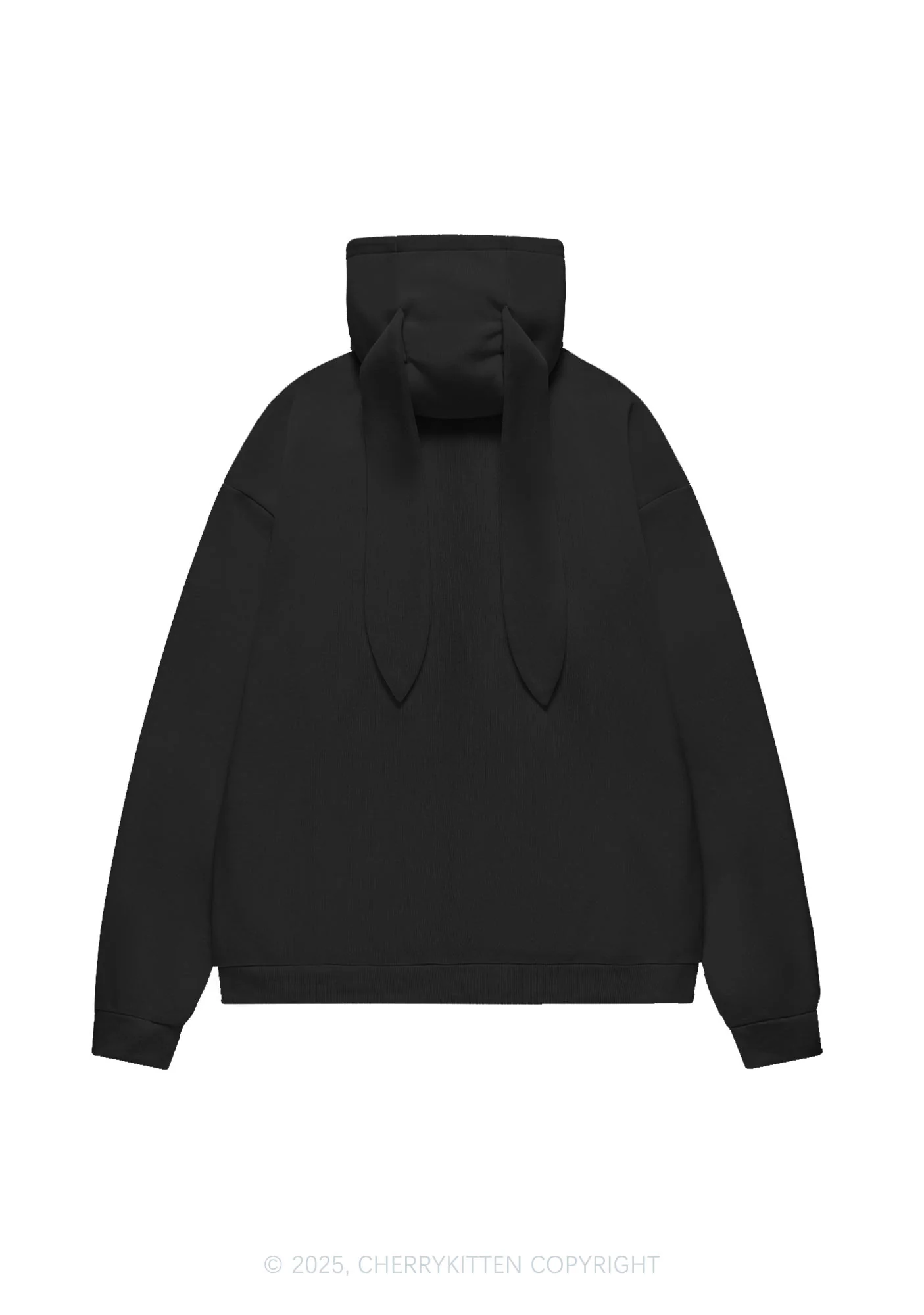 Rhinestone Cxxt Y2K Bunny Ear Zip Hoodie Cherrykitten - Image 6