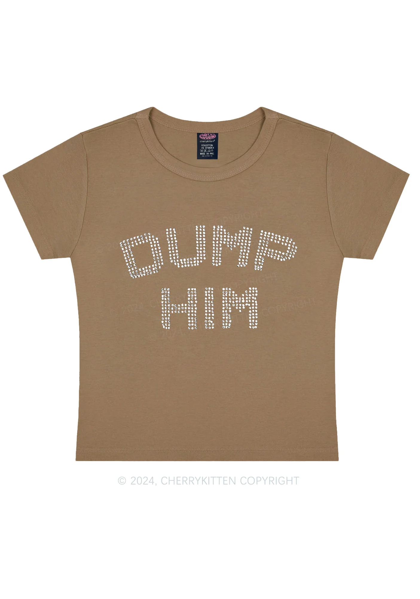 Rhinestone Dump Him Y2K Baby Tee Cherrykitten - Image 12