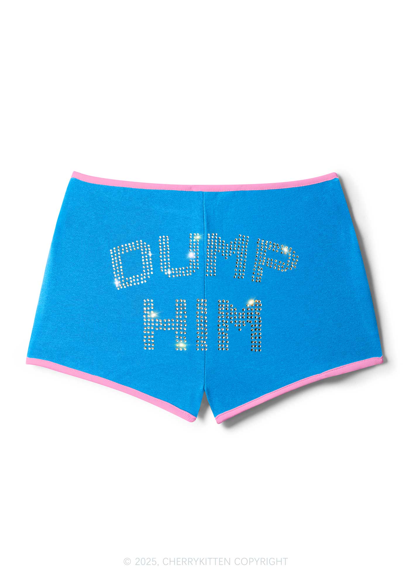 Rhinestone Dump Him Y2K Booty Shorts Cherrykitten