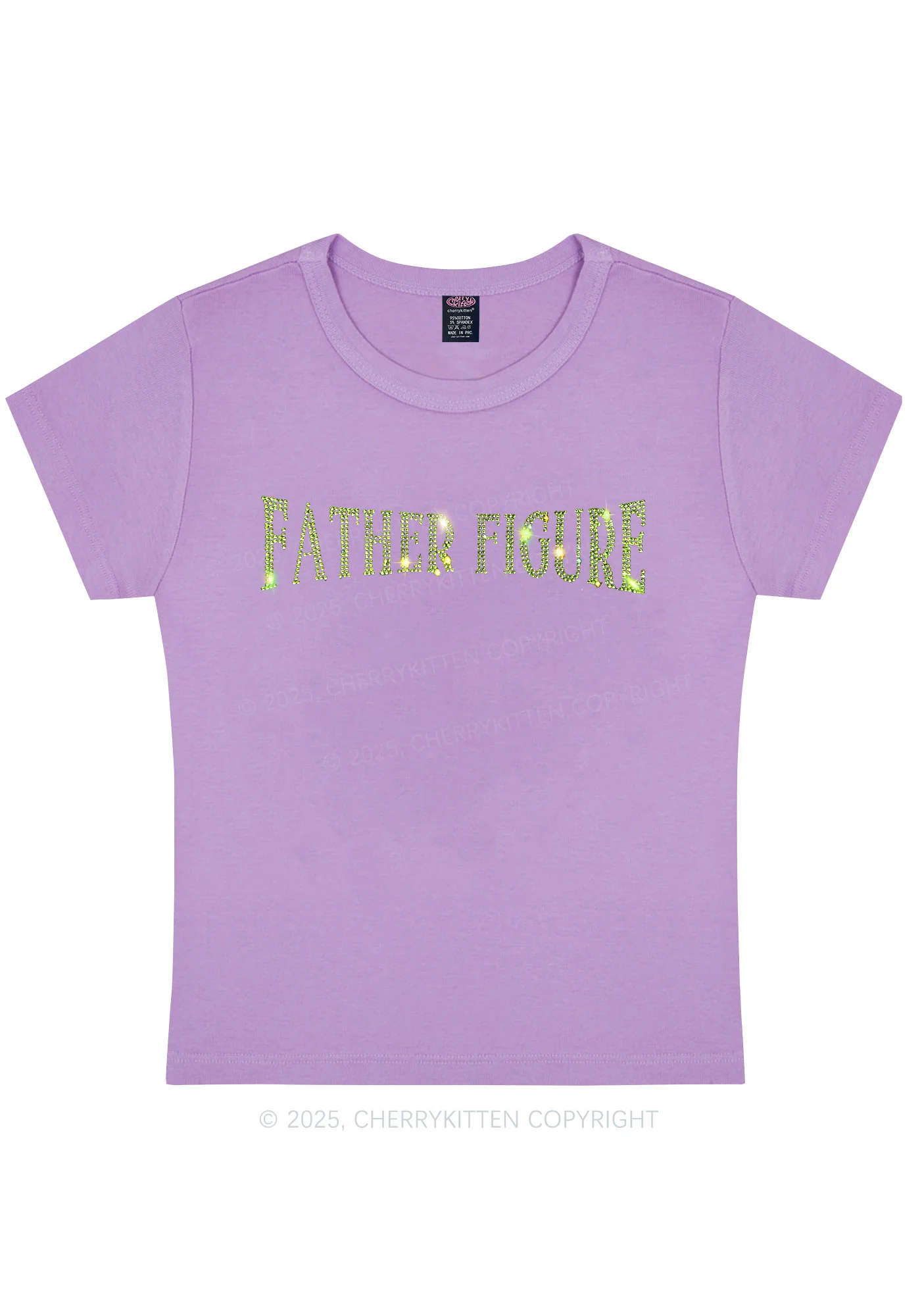 Rhinestone Father Figure Y2K Baby Tee Cherrykitten - Image 4