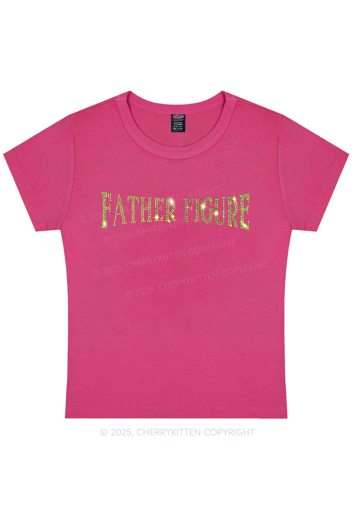 Rhinestone Father Figure Y2K Baby Tee Cherrykitten - Image 6