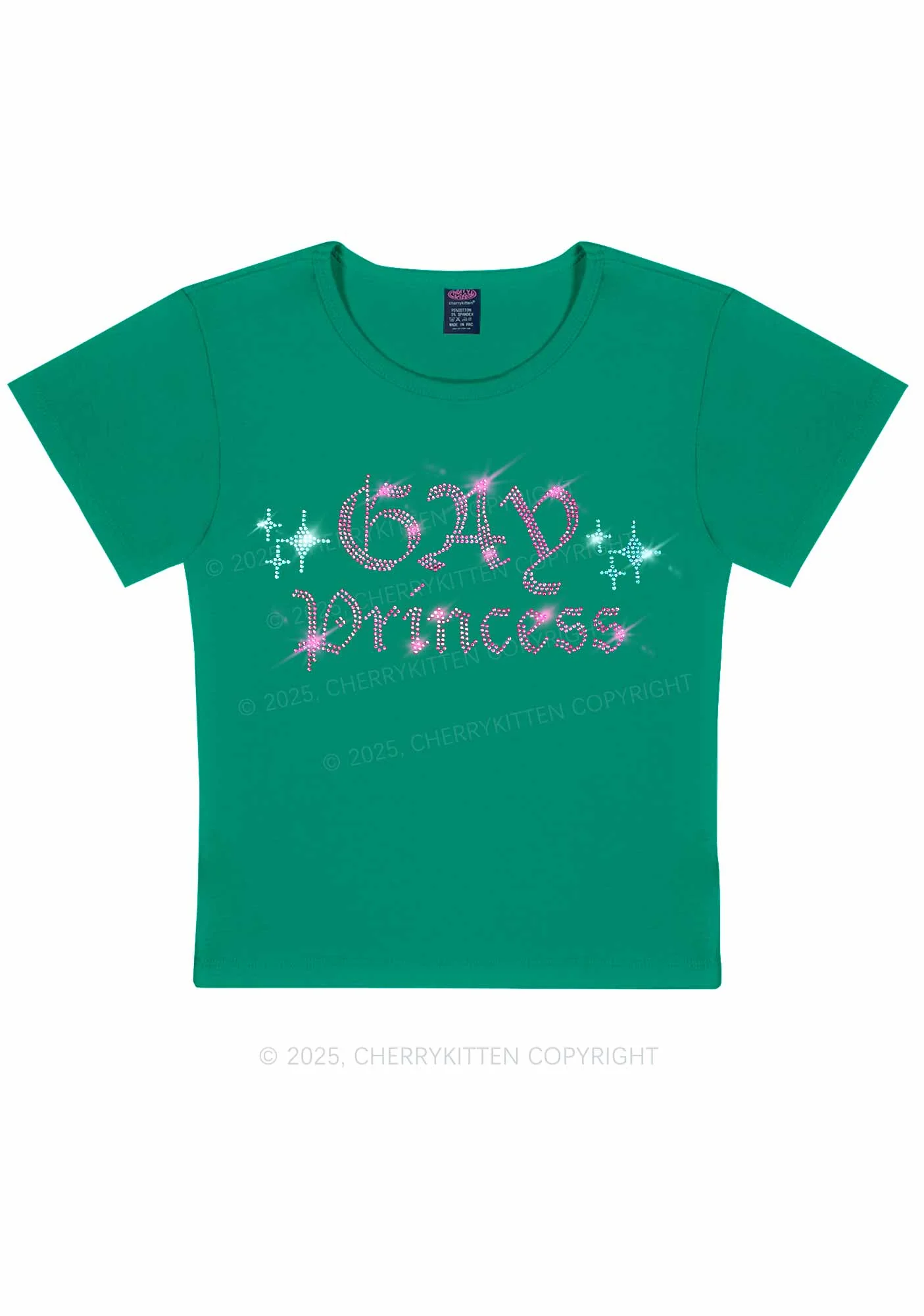Rhinestone Gay Princess Y2K Baby Tee Cherrykitten - Image 9