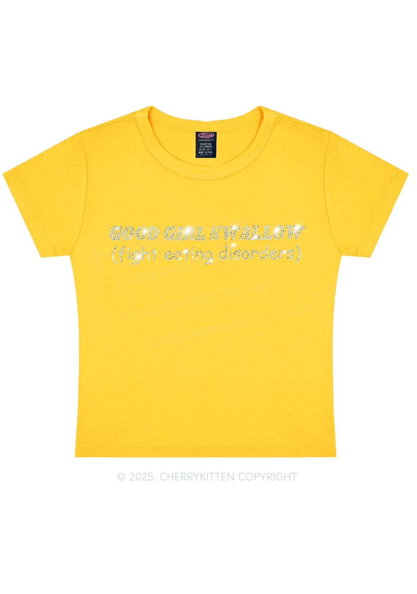 Rhinestone Good Girls Swallow Y2K Baby Tee Cherrykitten - Image 12
