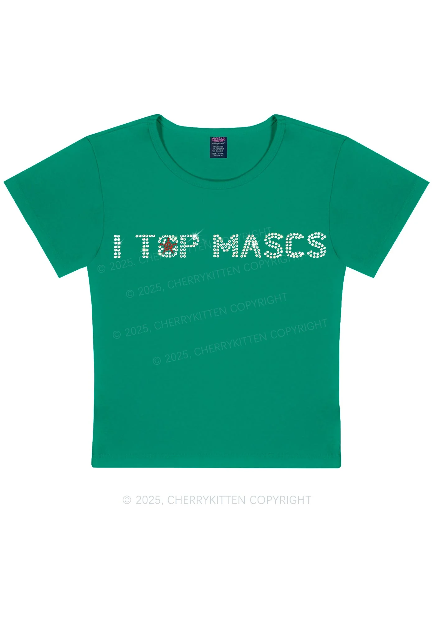Rhinestone I Top Mascs Pride Y2K Baby Tee Cherrykitten - Image 11