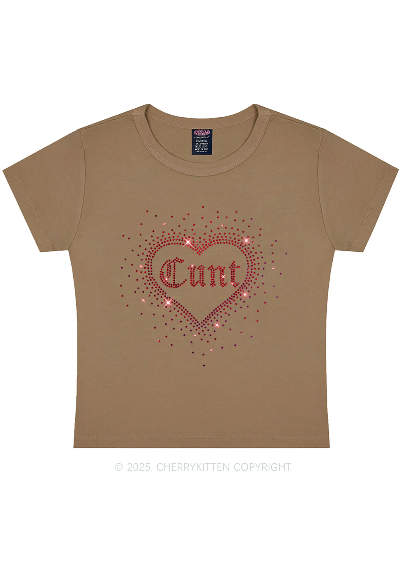 Rhinestone Love Cxxt Y2K Baby Tee Cherrykitten - Image 8