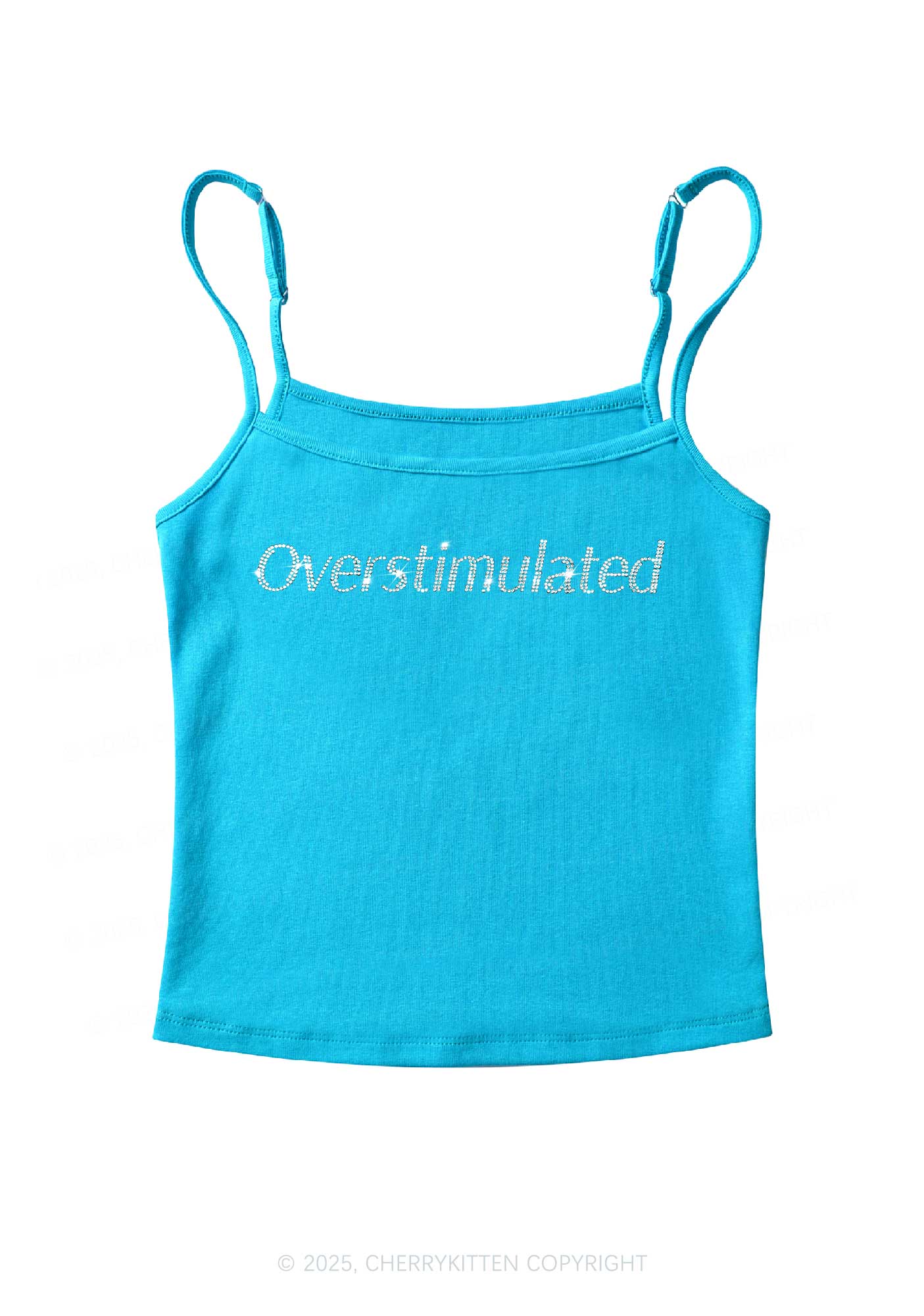 Rhinestone Overstimulated Y2K Spaghetti Strap Cami Cherrykitten - Image 4