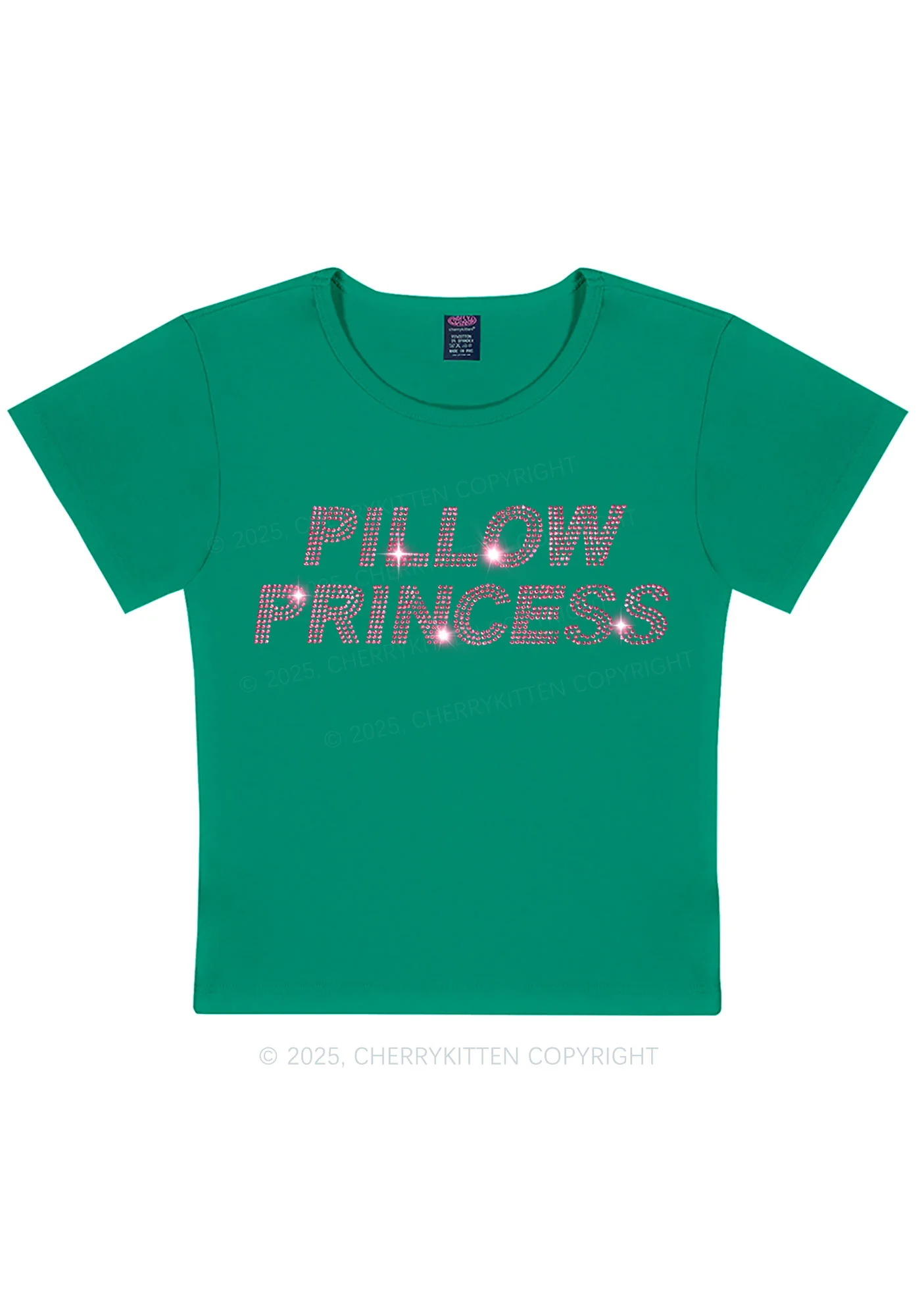 Rhinestone Pillow Princess Y2K Baby Tee Cherrykitten - Image 10