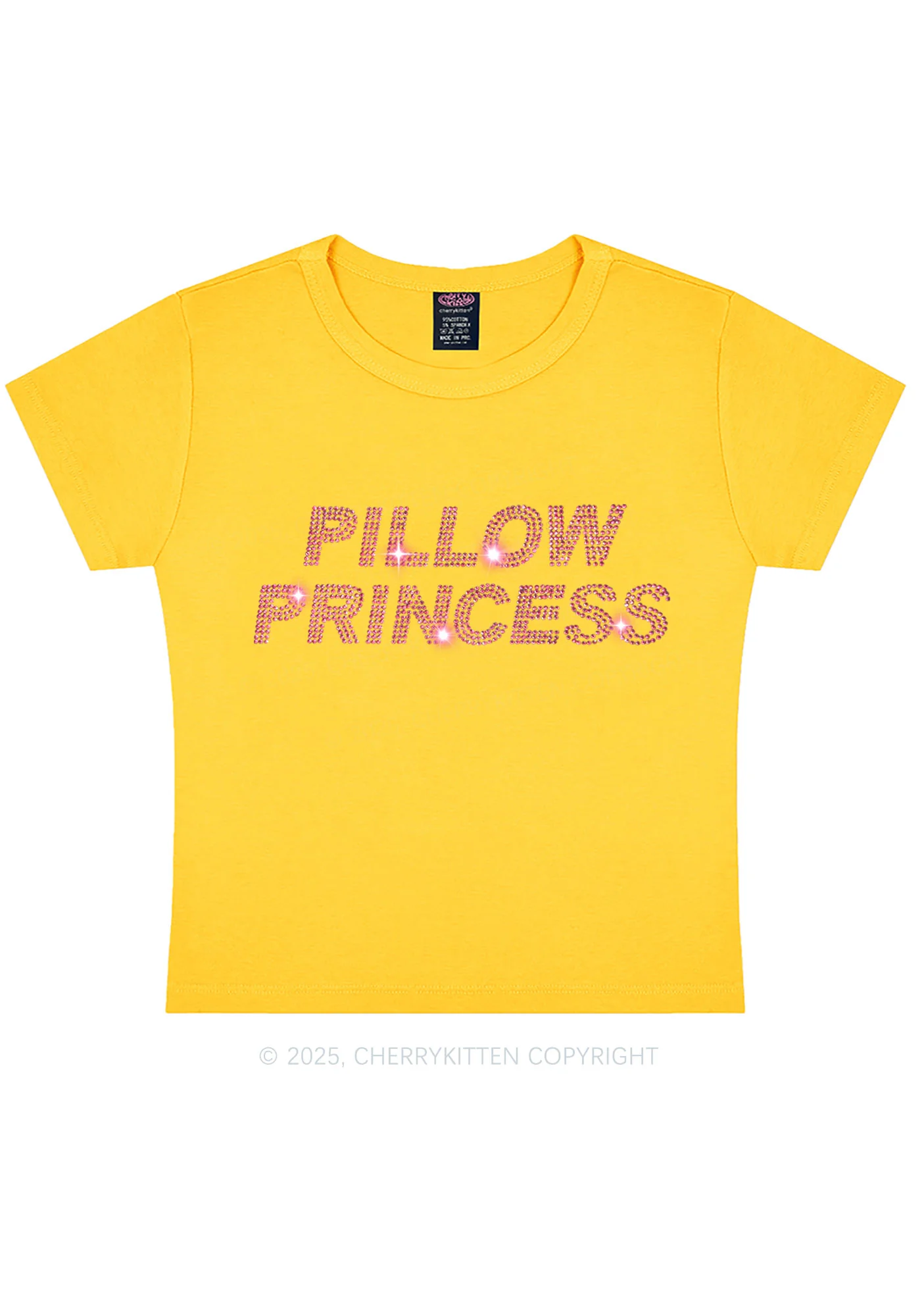 Rhinestone Pillow Princess Y2K Baby Tee Cherrykitten - Image 5