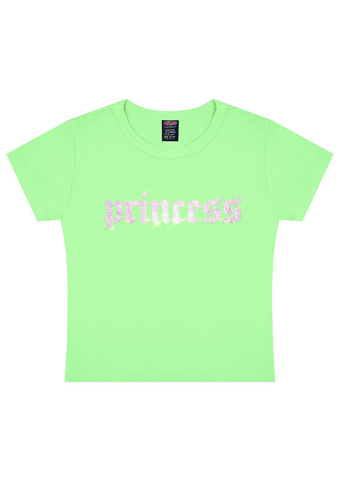 Rhinestone Princess Y2K Baby Tee Cherrykitten - Image 12