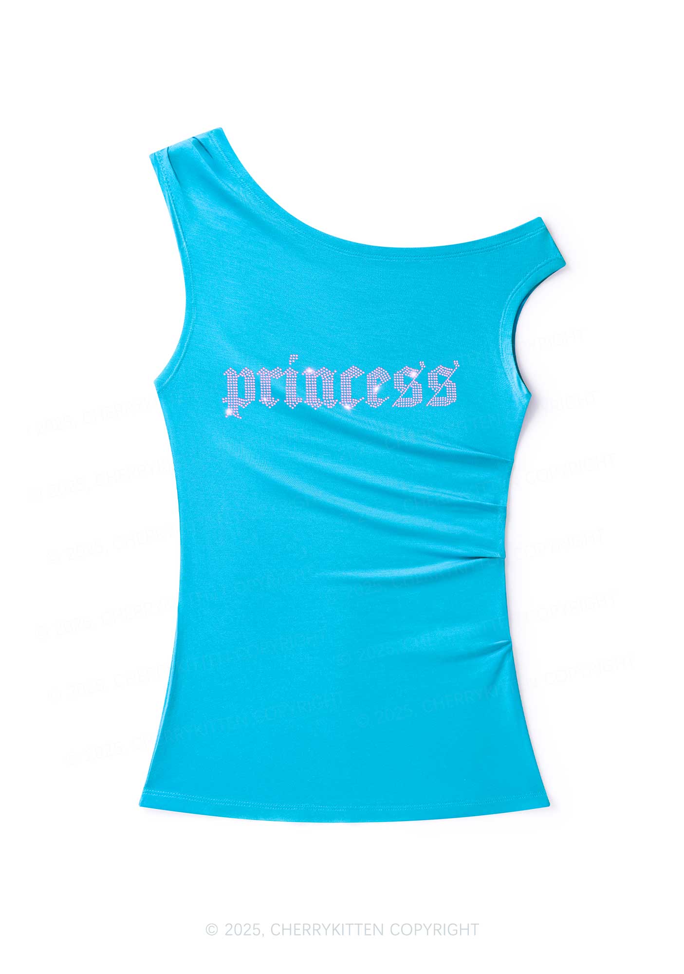 Rhinestone Princess Y2K Off Shoulder Tank Top Cherrykitten - Image 2