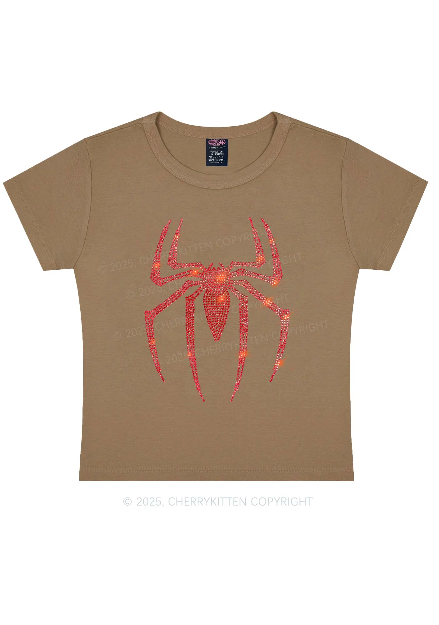Rhinestone Red Spider Y2K Baby Tee Cherrykitten - Image 10