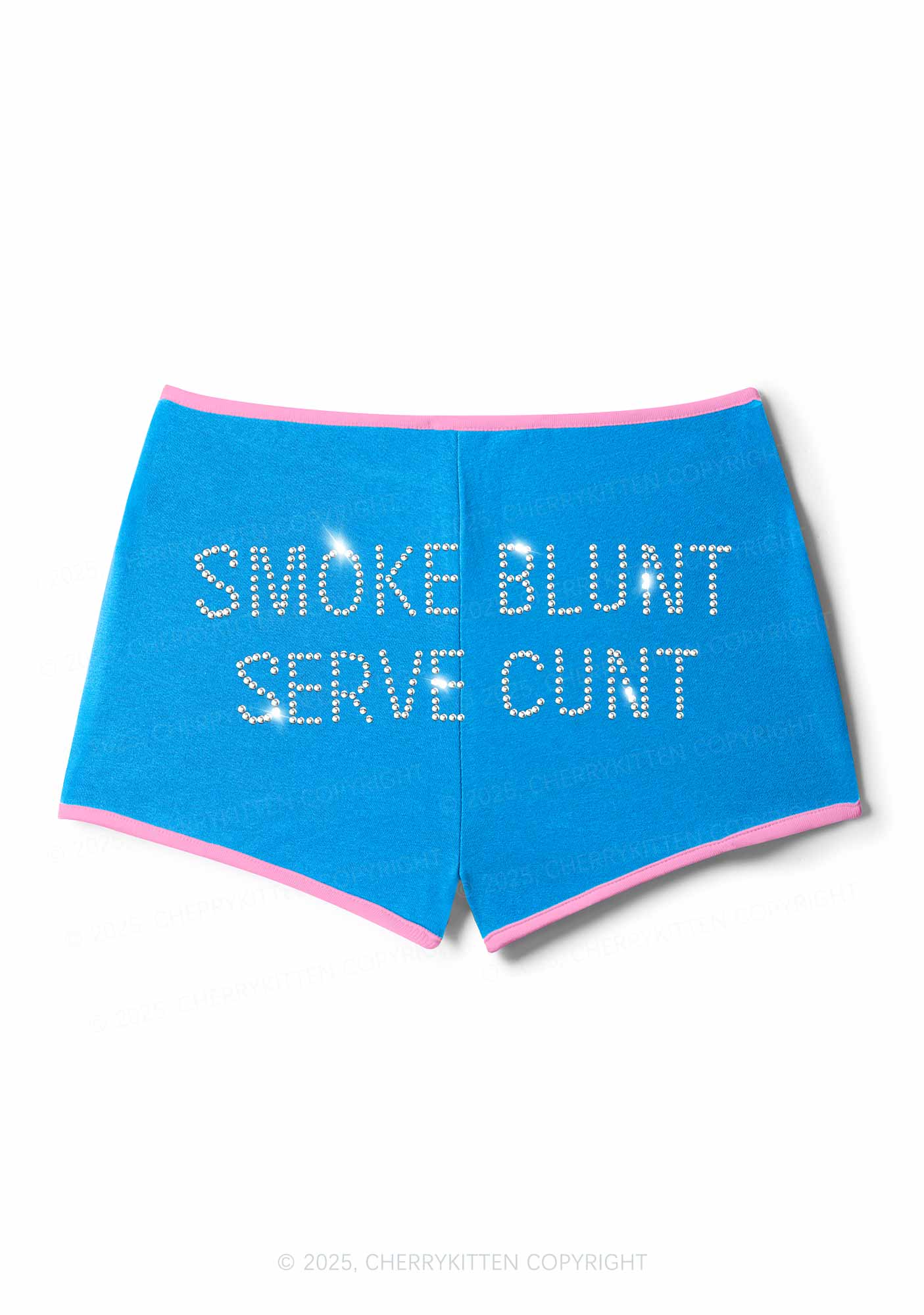 Rhinestone Smoke Blunt Y2K Booty Shorts Cherrykitten - Image 3