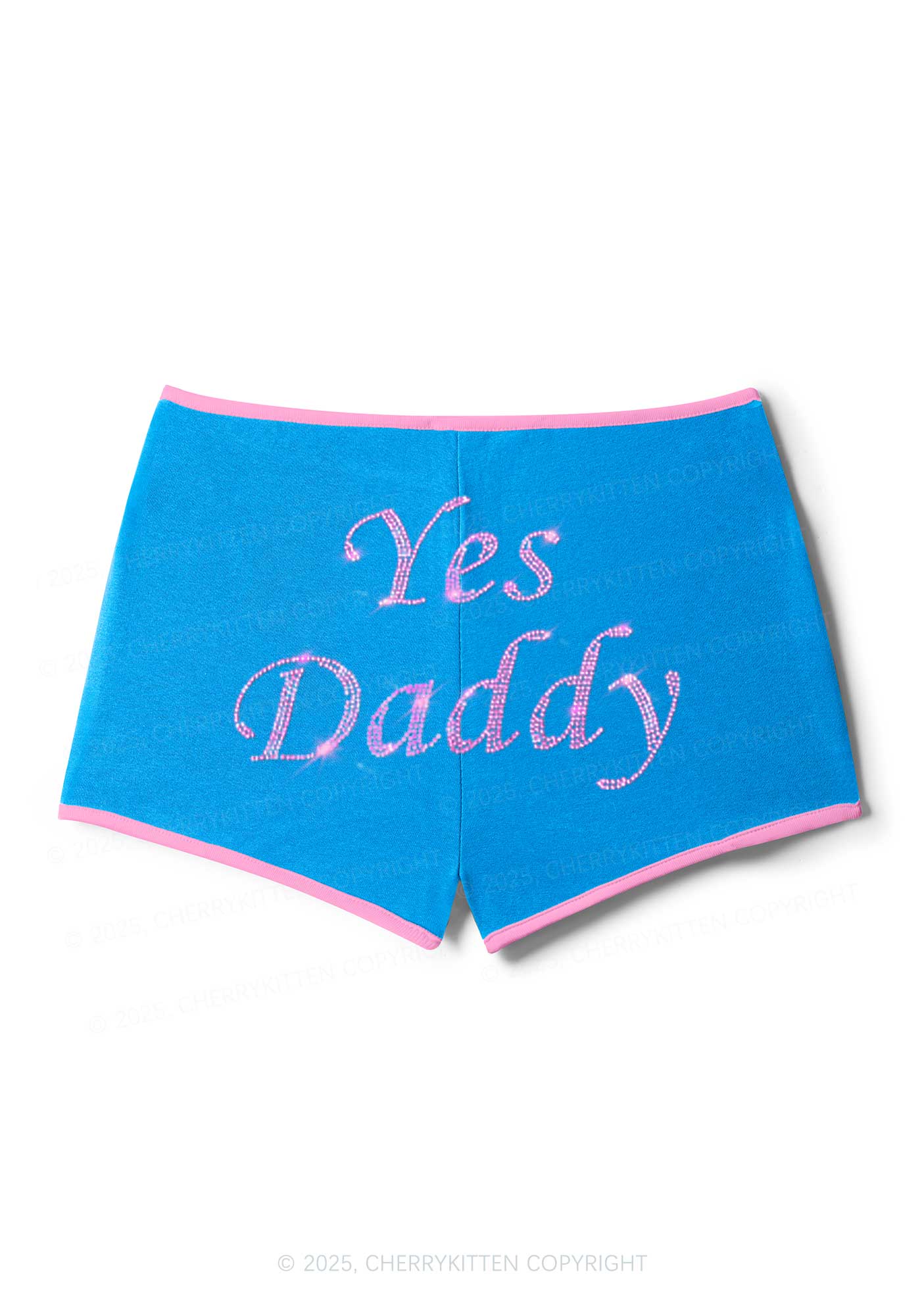 Rhinestone Yes Daddy Y2K Booty Shorts Cherrykitten - Image 4