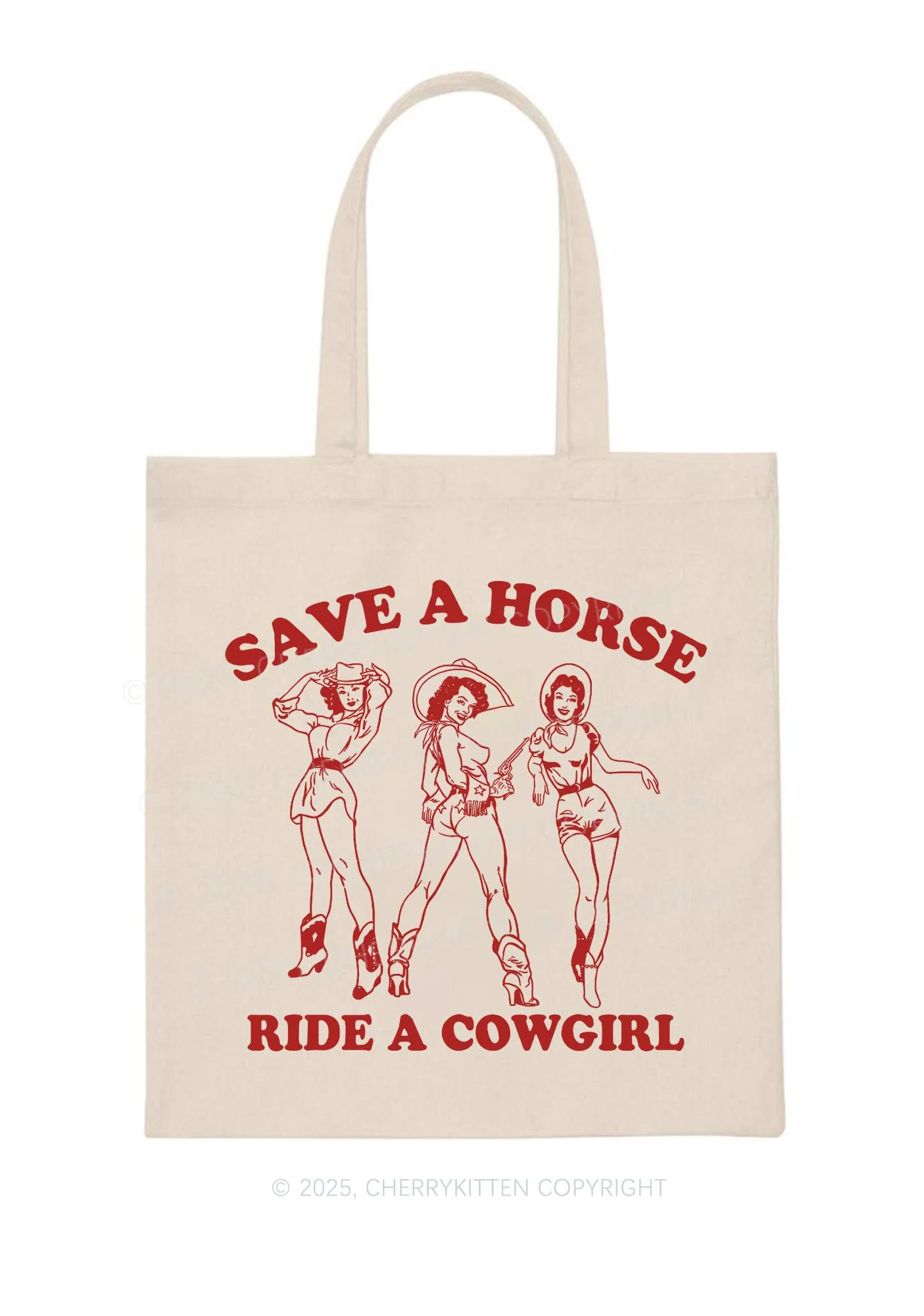 Ride A Cowgirl Pride Y2K Canvas Tote Bag Cherrykitten