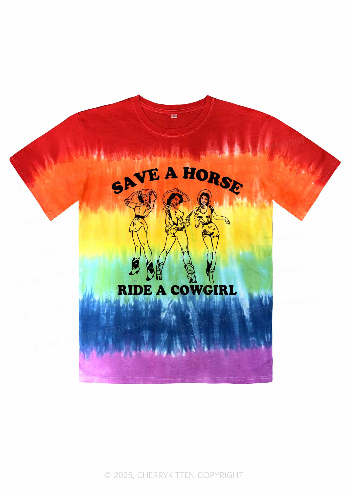 Ride A Cowgirl Pride Y2K Tie Dye Shirts Cherrykitten