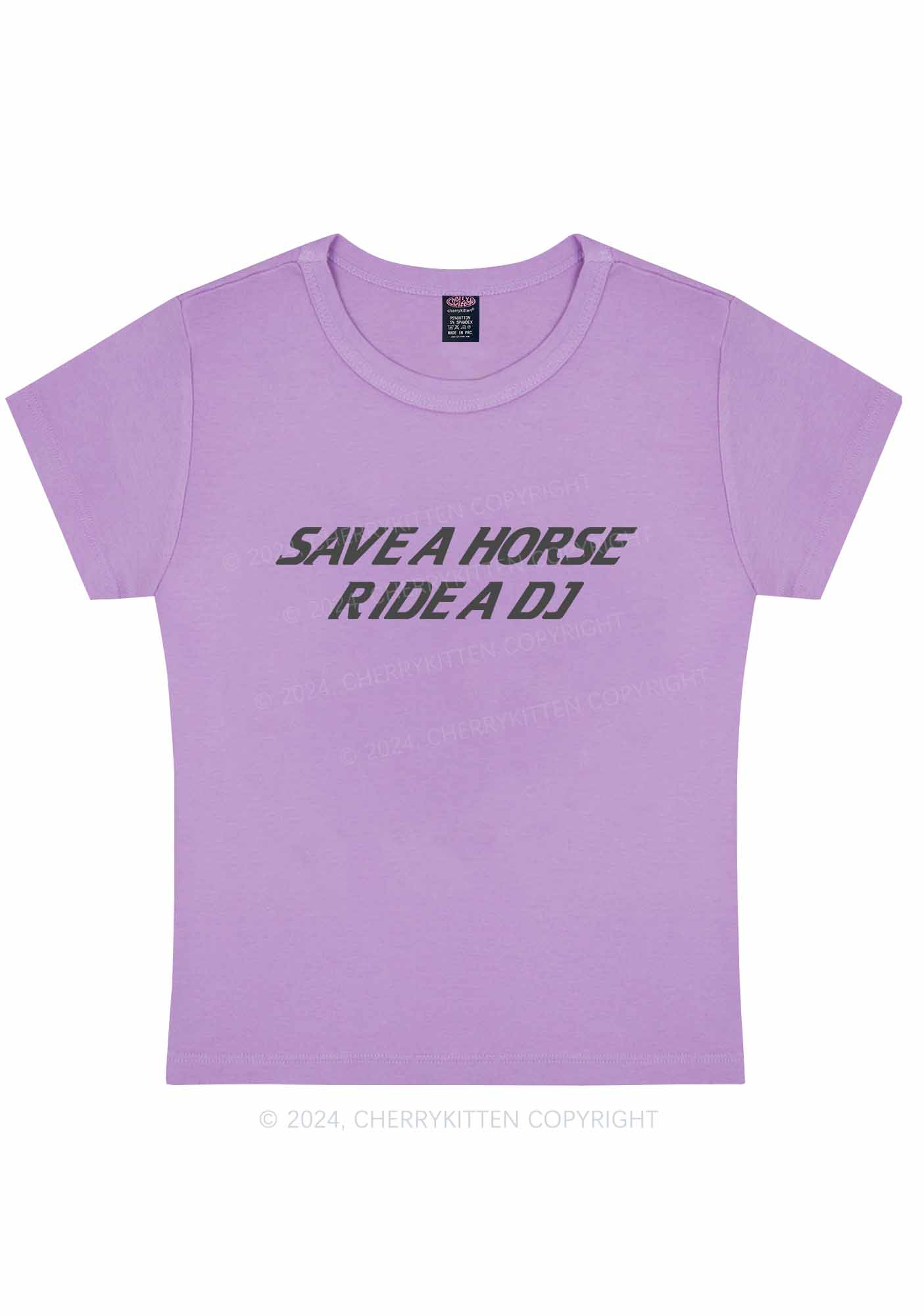 Ride A DJ Y2K Baby Tee Cherrykitten - Image 6