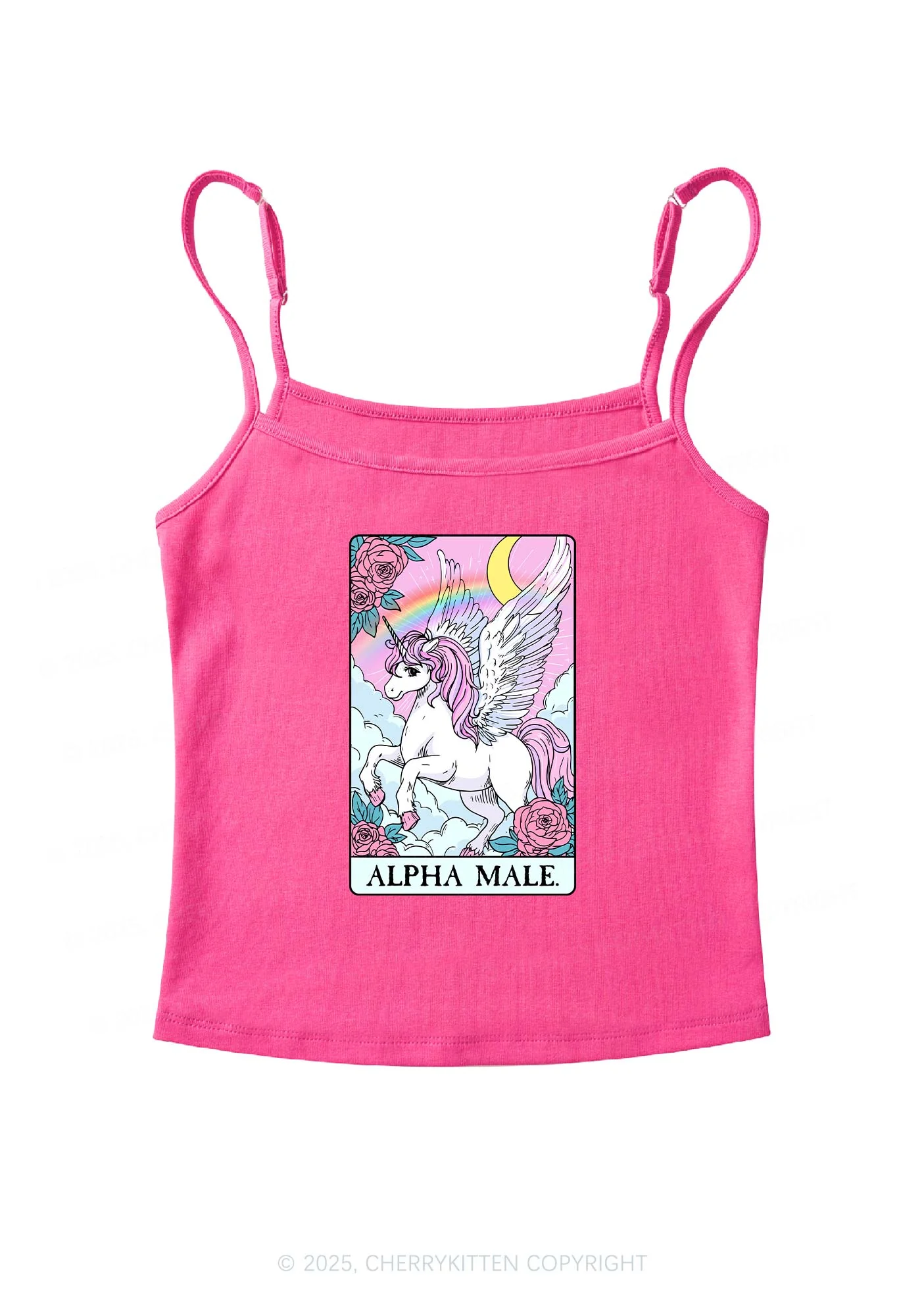Rose Unicorn Alpha Male Y2K Spaghetti Strap Cami Cherrykitten