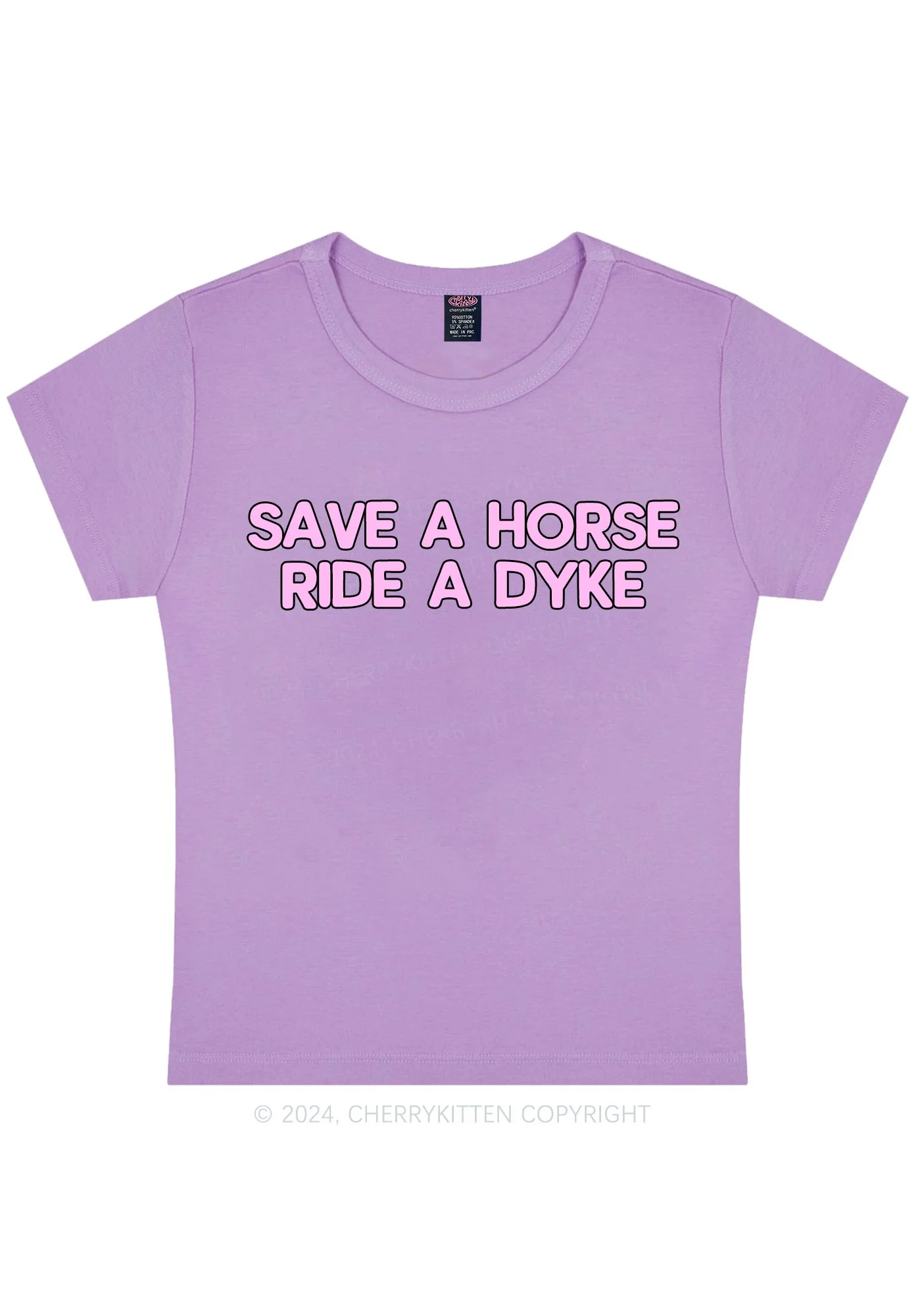 Save Horse Ride Dyke Y2K Baby Tee Cherrykitten - Image 8