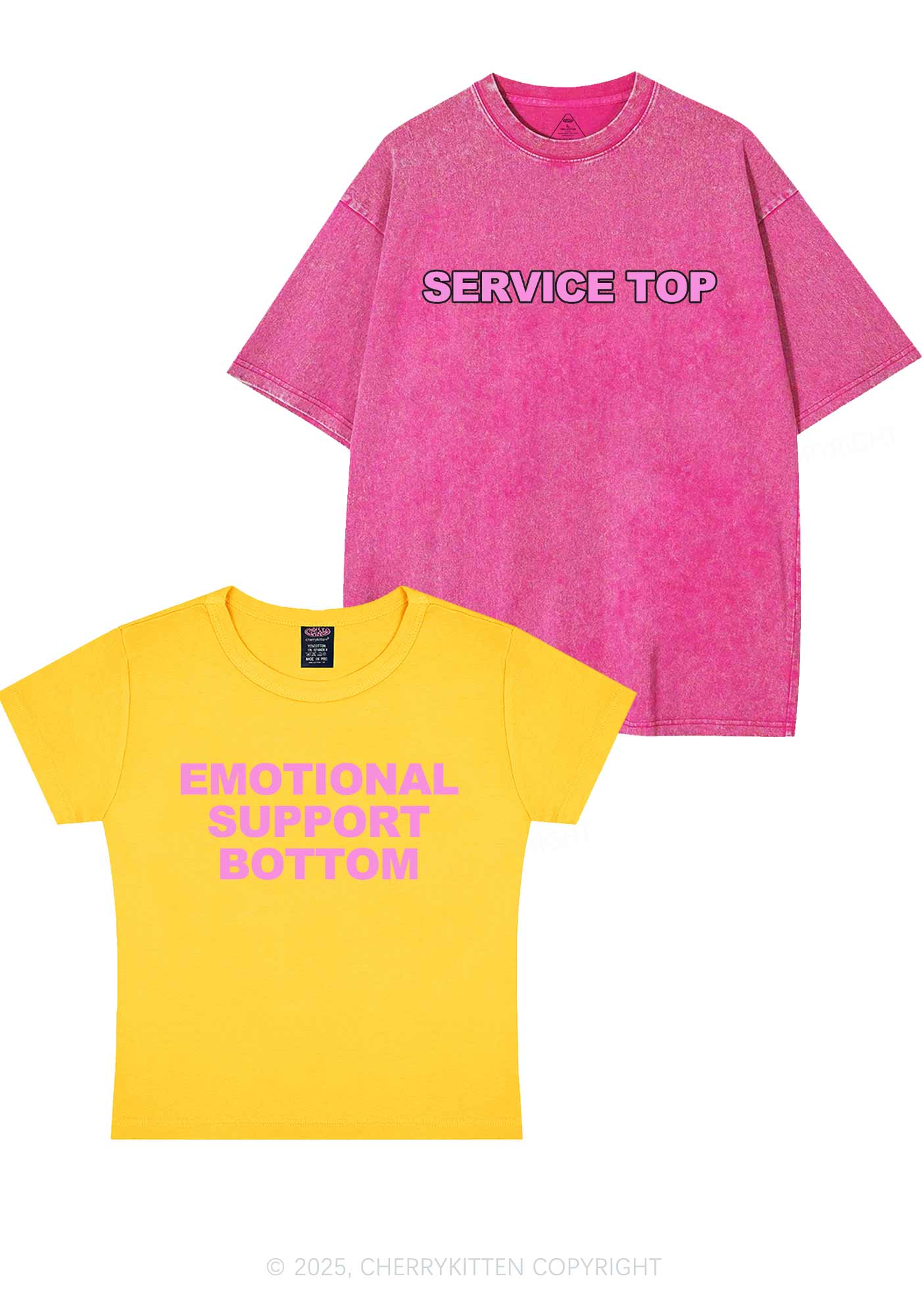Service Top Y2K Valentine's Day Couple Shirt Cherrykitten - Image 9