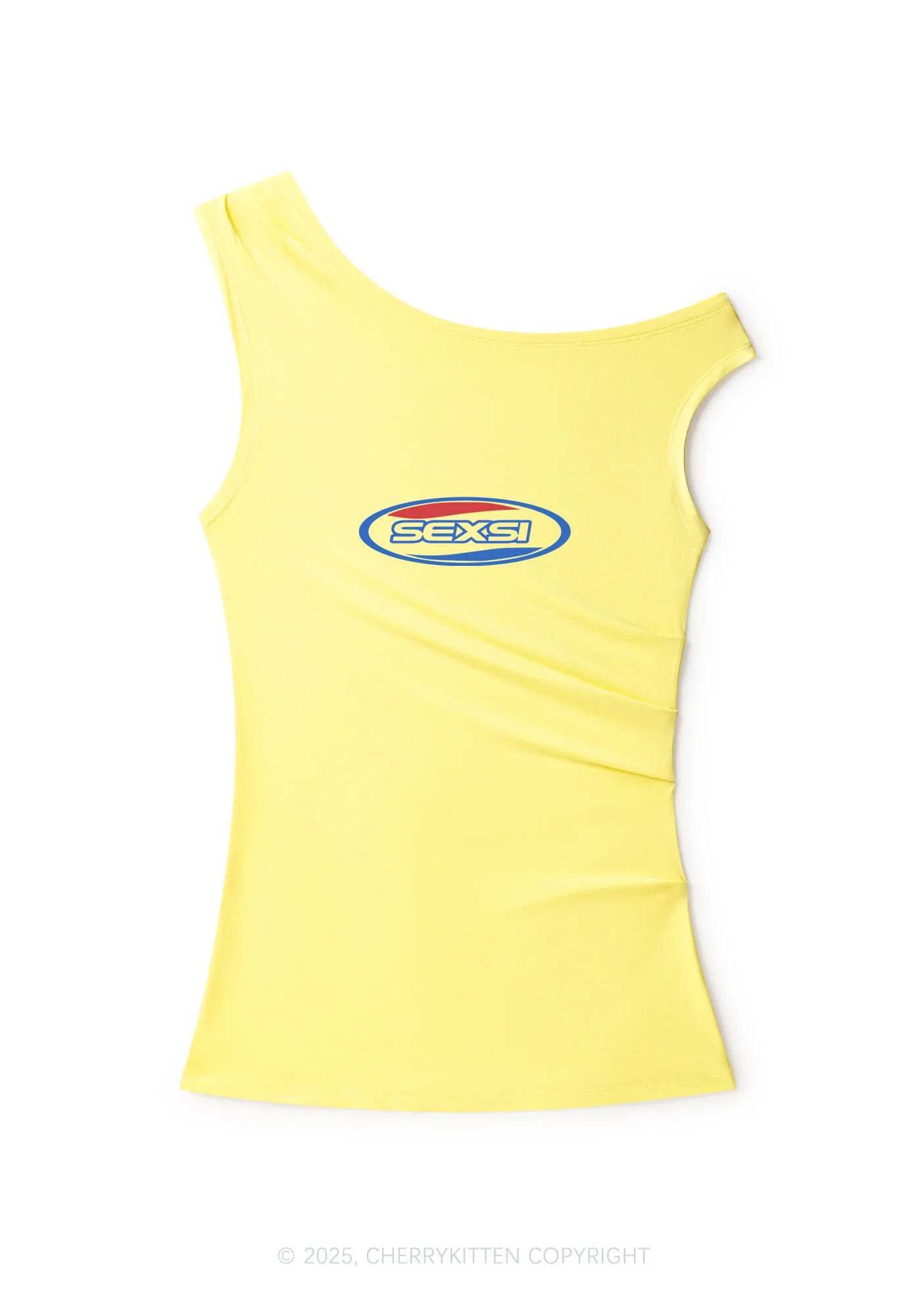 Sexsi Slogan Y2K Off Shoulder Tank Top Cherrykitten
