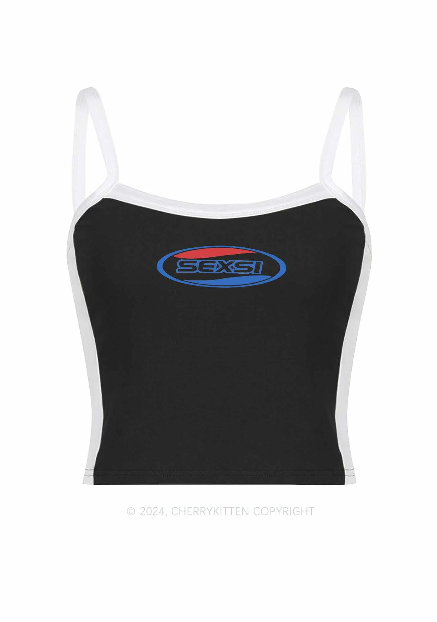 Sexsi Y2K Color Block Crop Cami Top Cherrykitten - Image 2