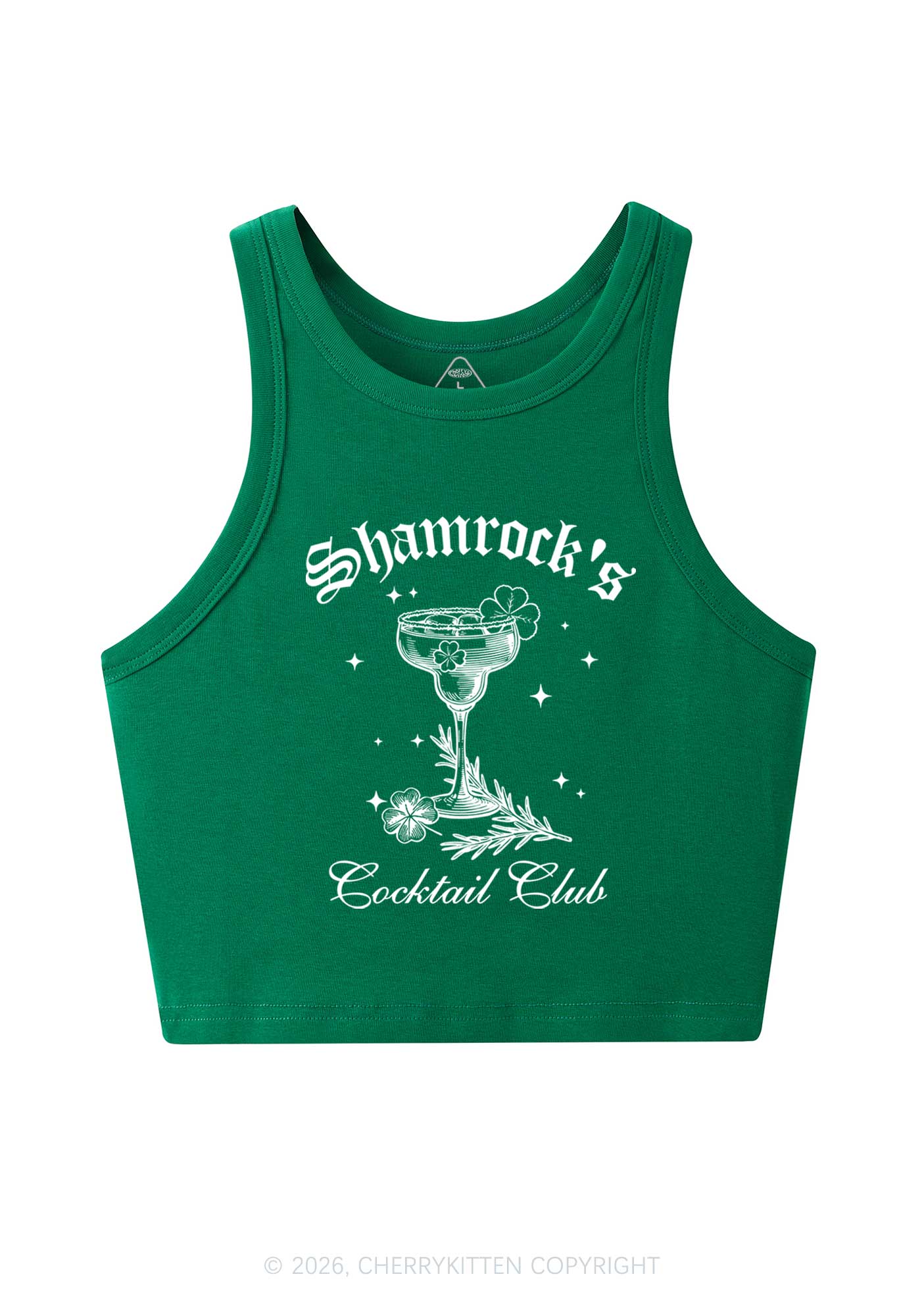 Shamrocks Coctail Club St Patricks Y2K Crop Tank Top Cherrykitten