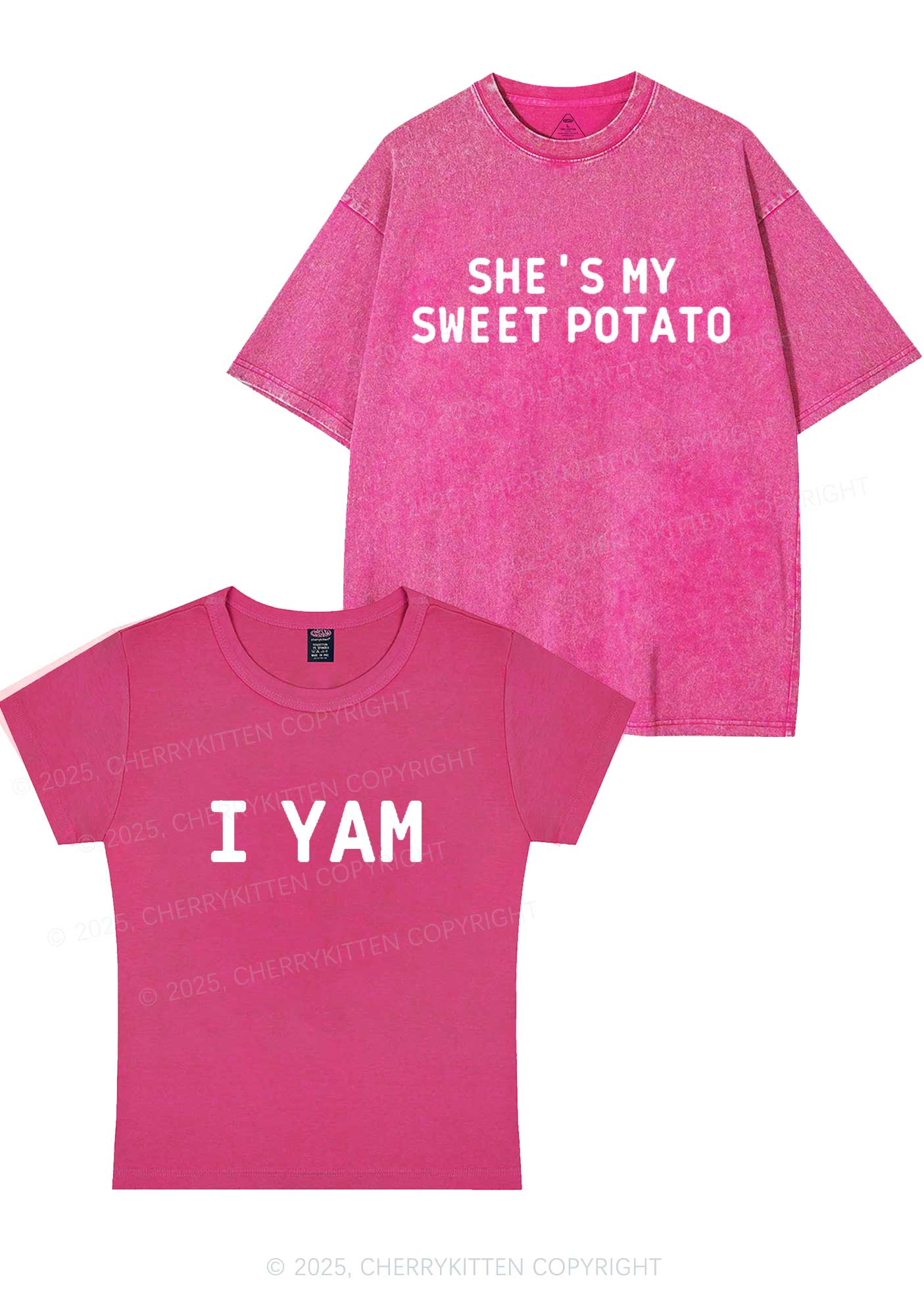 Shes My Sweet Potato Y2K Valentine's Day Couple Shirt Cherrykitten - Image 3