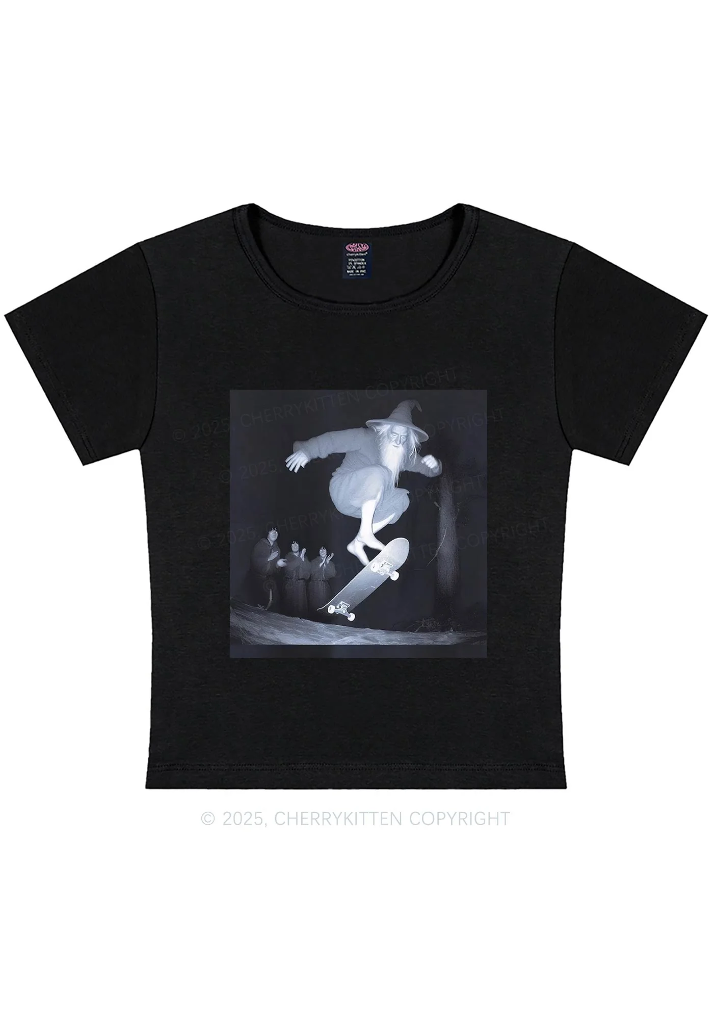 Skating Wizard Y2K Baby Tee Cherrykitten