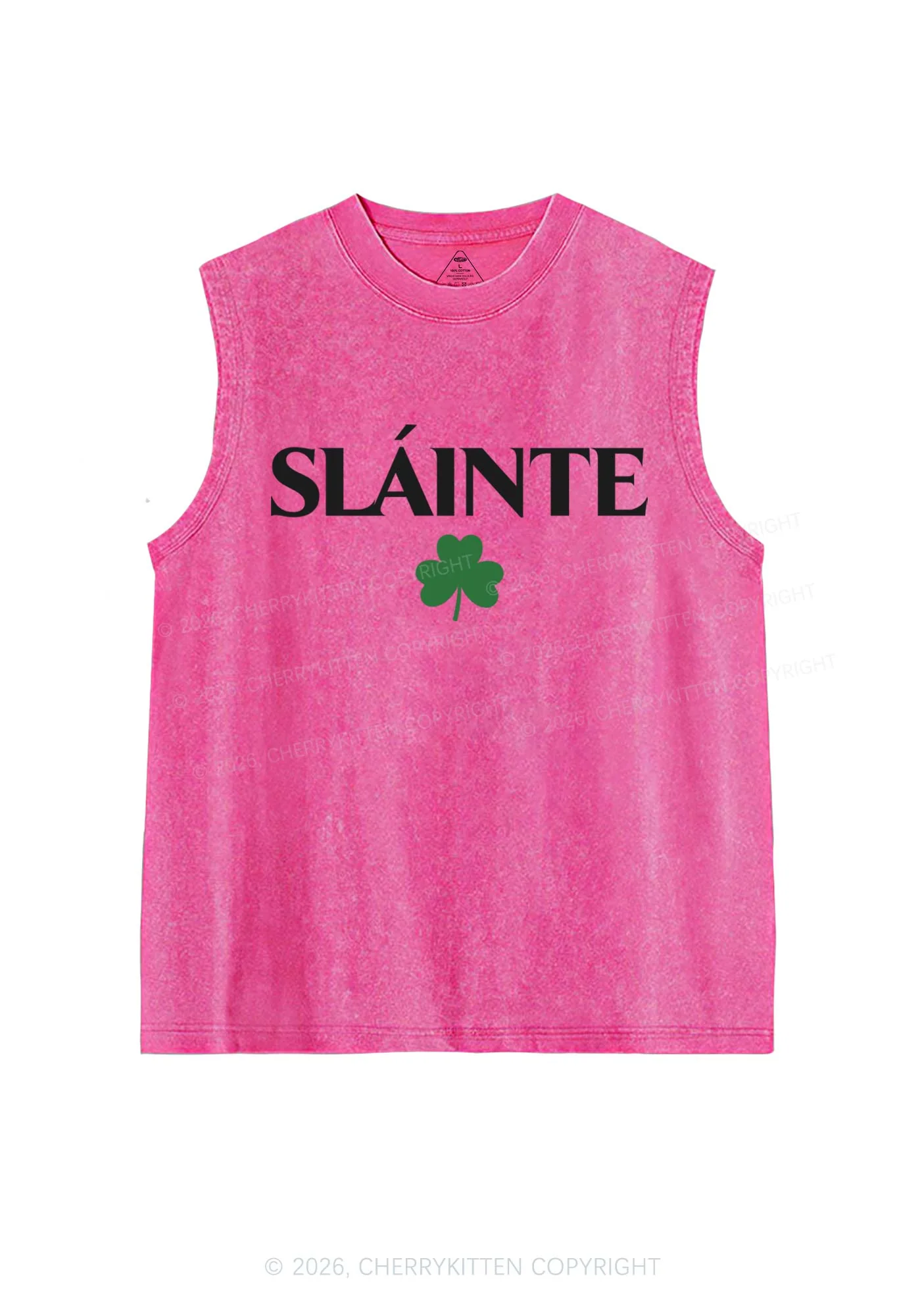 Slainte St Patricks Y2K Washed Tank Cherrykitten - Image 5